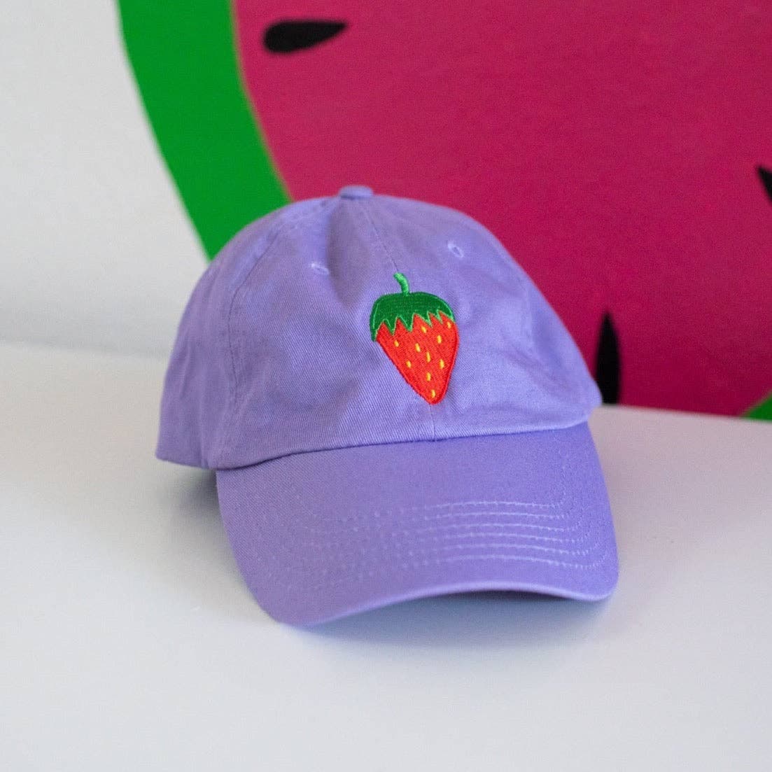 strawberry embroidered dad hat - Default - Thumbnail 7