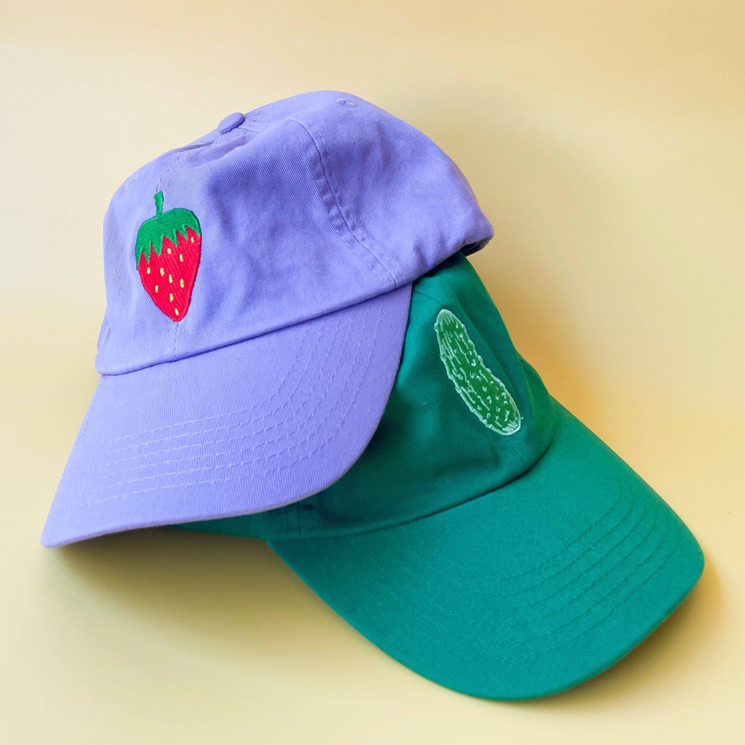 strawberry embroidered dad hat - Default - Thumbnail 8