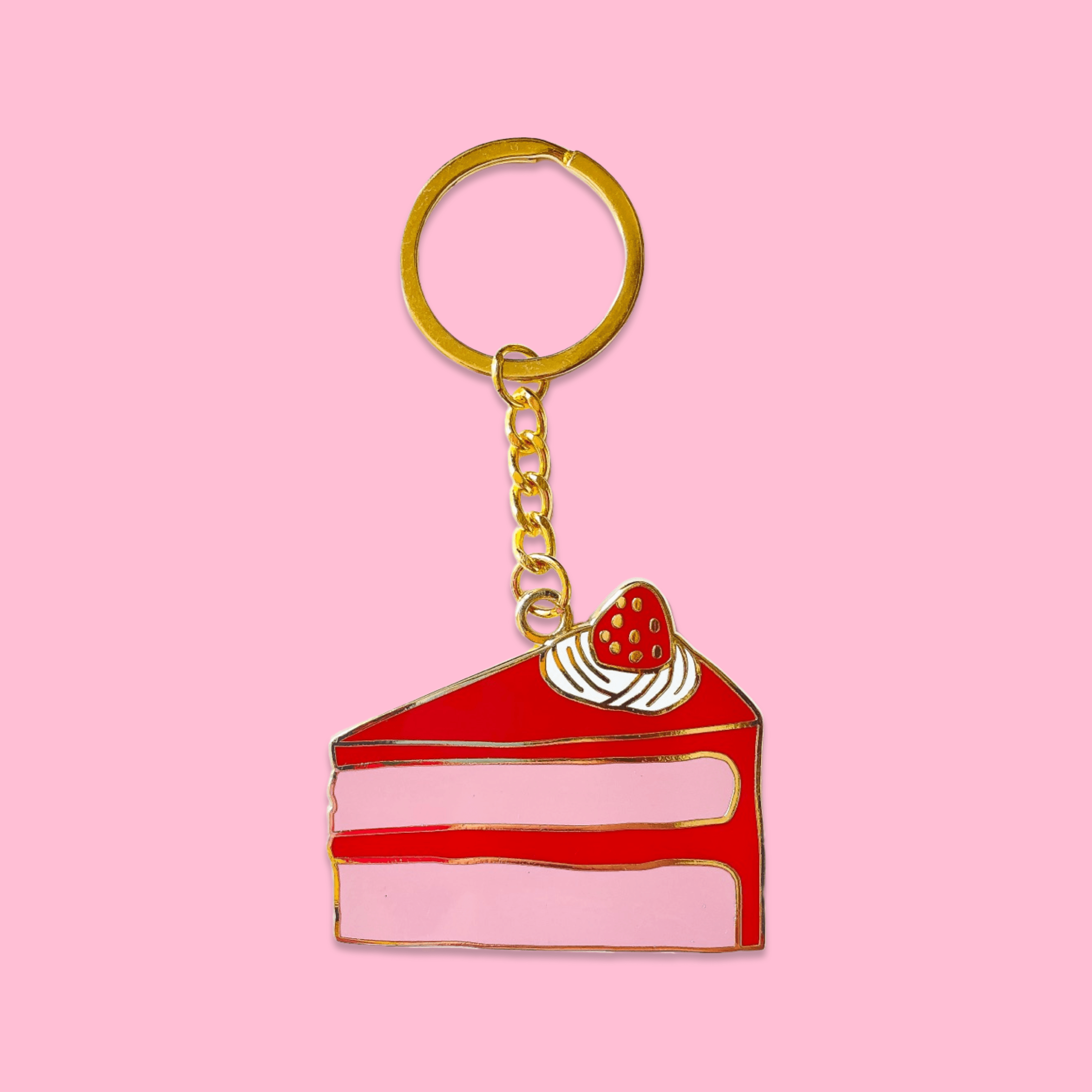cake slice enamel keychain - Default - Thumbnail 2