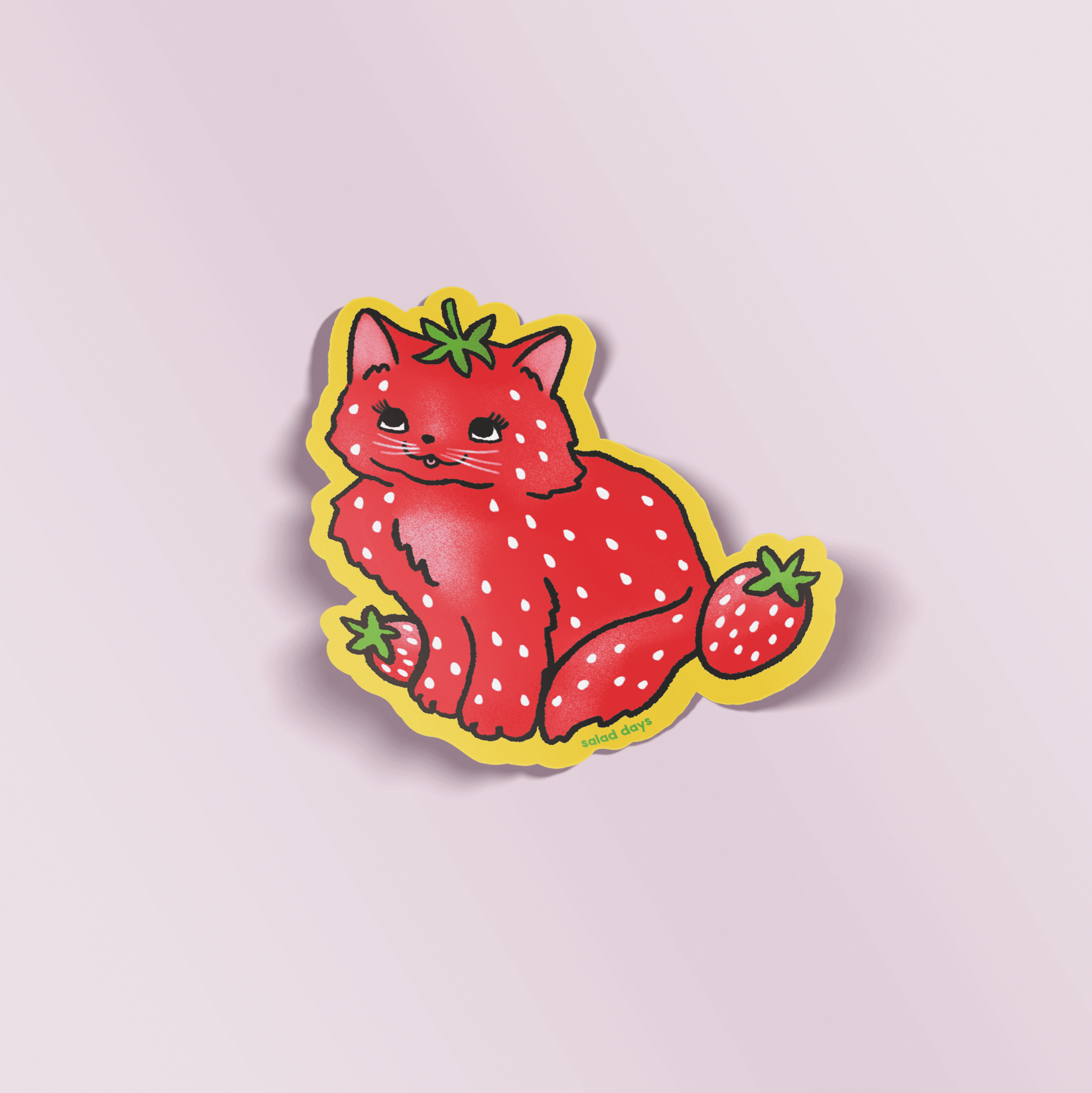 strawberry cat sticker - Default - Thumbnail 2
