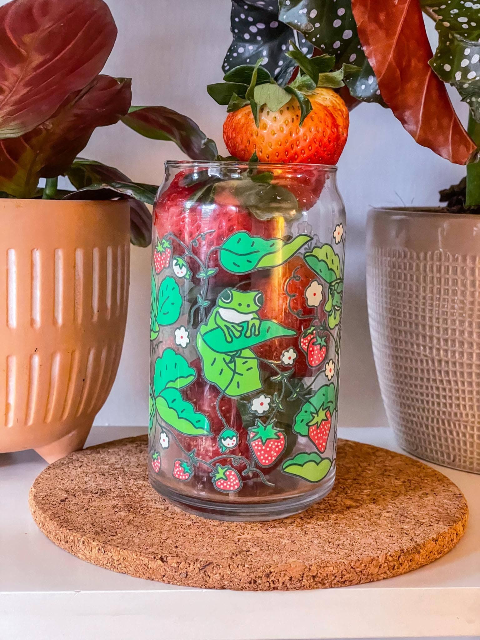 strawberry frog can glass - 20 oz. - Thumbnail 6