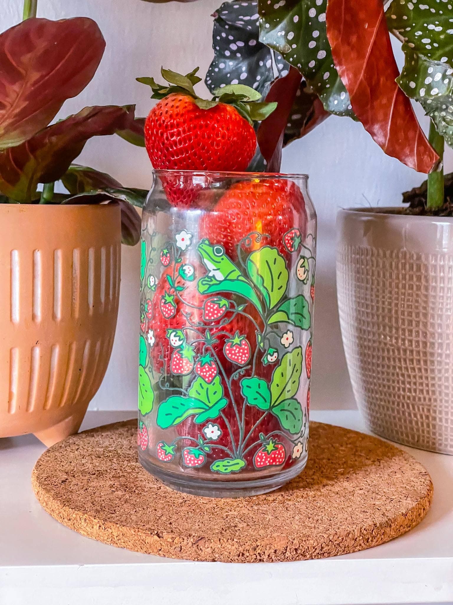 strawberry frog can glass - 20 oz. - Thumbnail 3