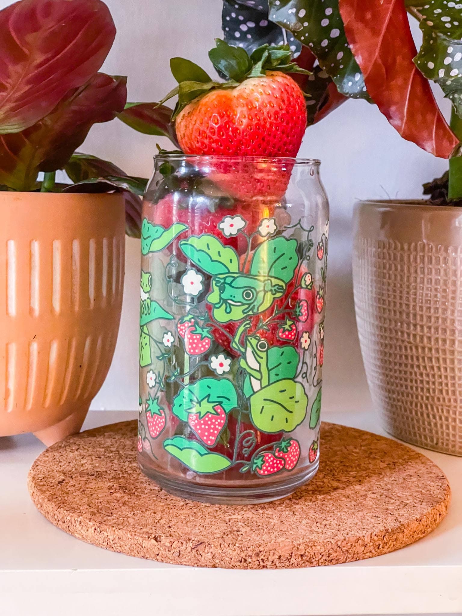 strawberry frog can glass - 20 oz. - Thumbnail 4