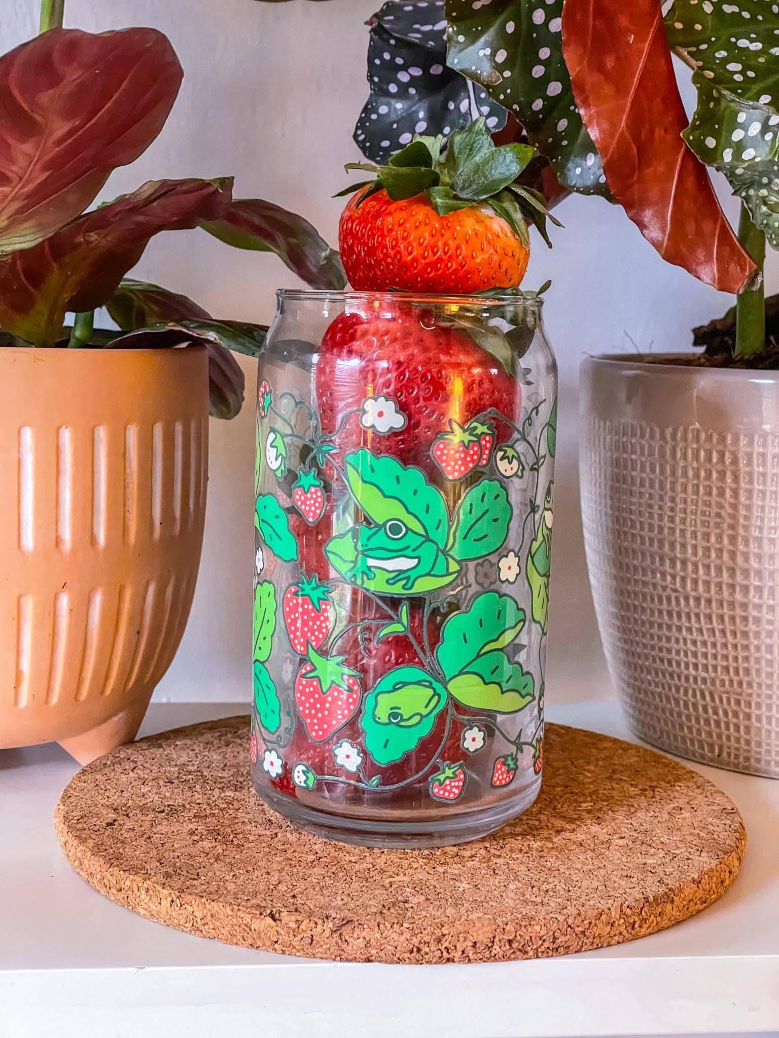 strawberry frog can glass - 20 oz. - Thumbnail 5