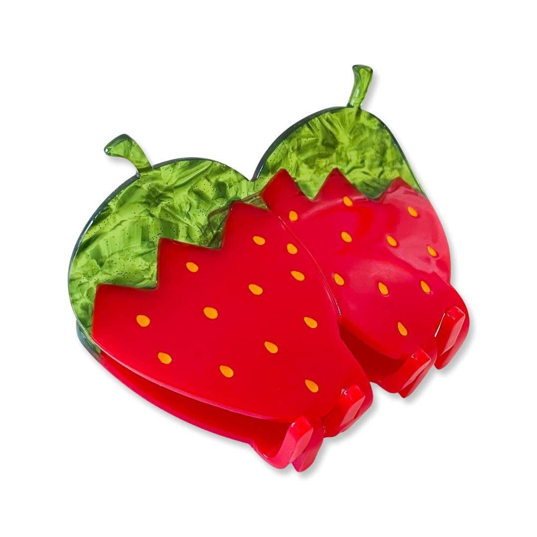 large red strawberry hair claw clip - Default - Thumbnail 4