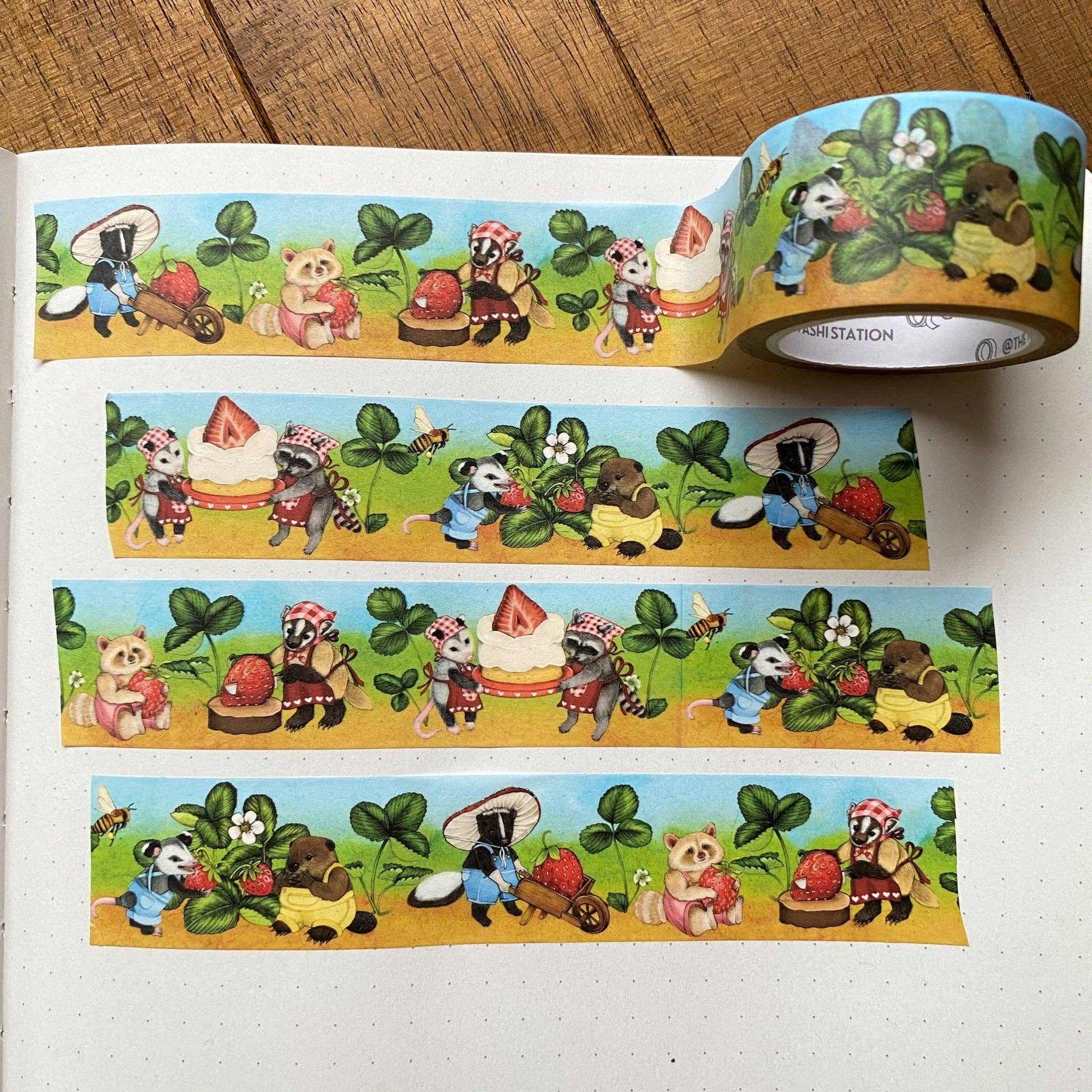 strawberry farm critters washi tape - Default - Thumbnail 2