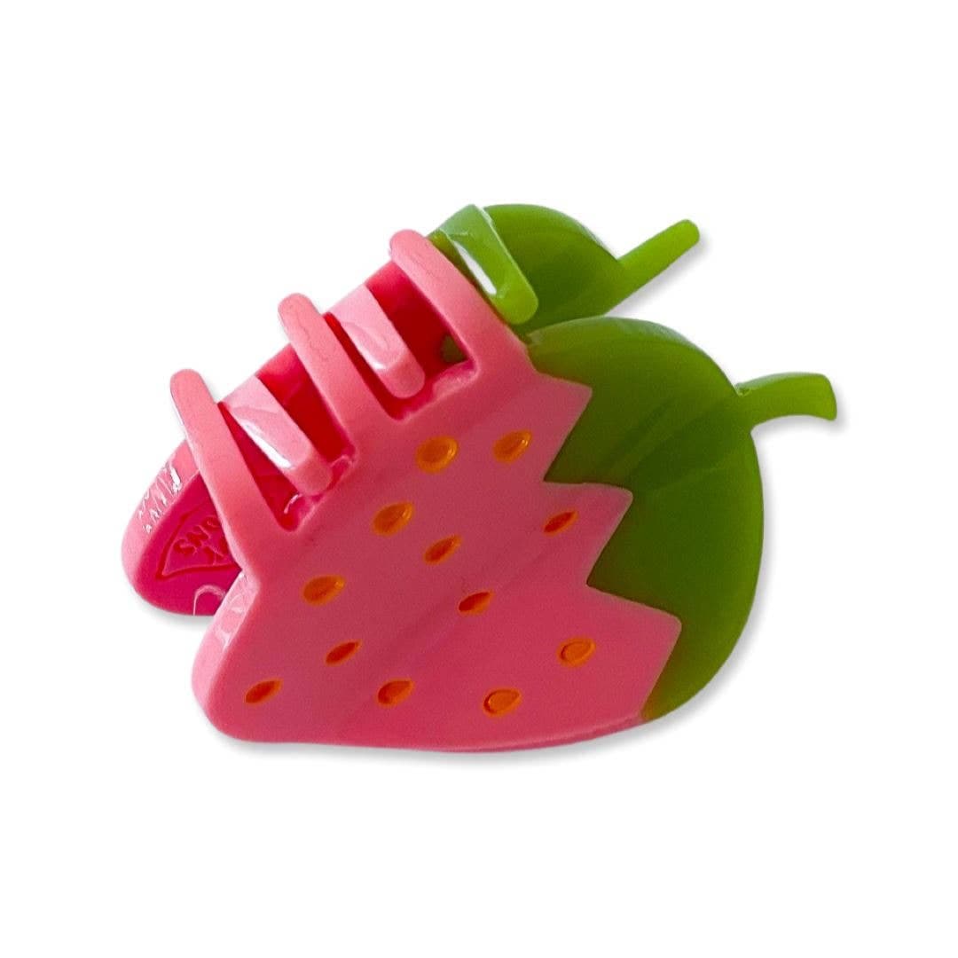 mini pink strawberry hair claw - Default - Thumbnail 2