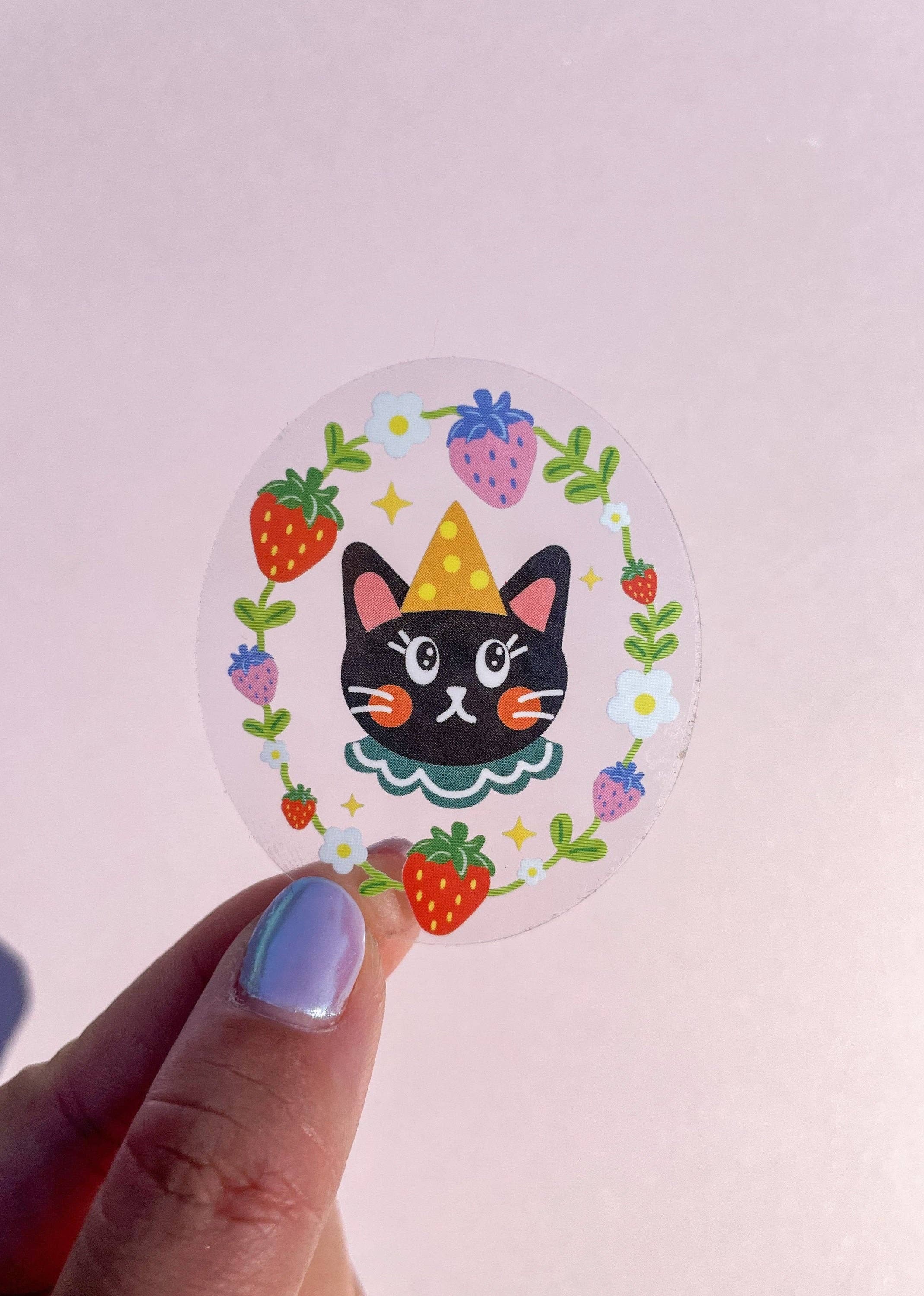 fruity strawberry cat translucent sticker - Regular - Thumbnail 3