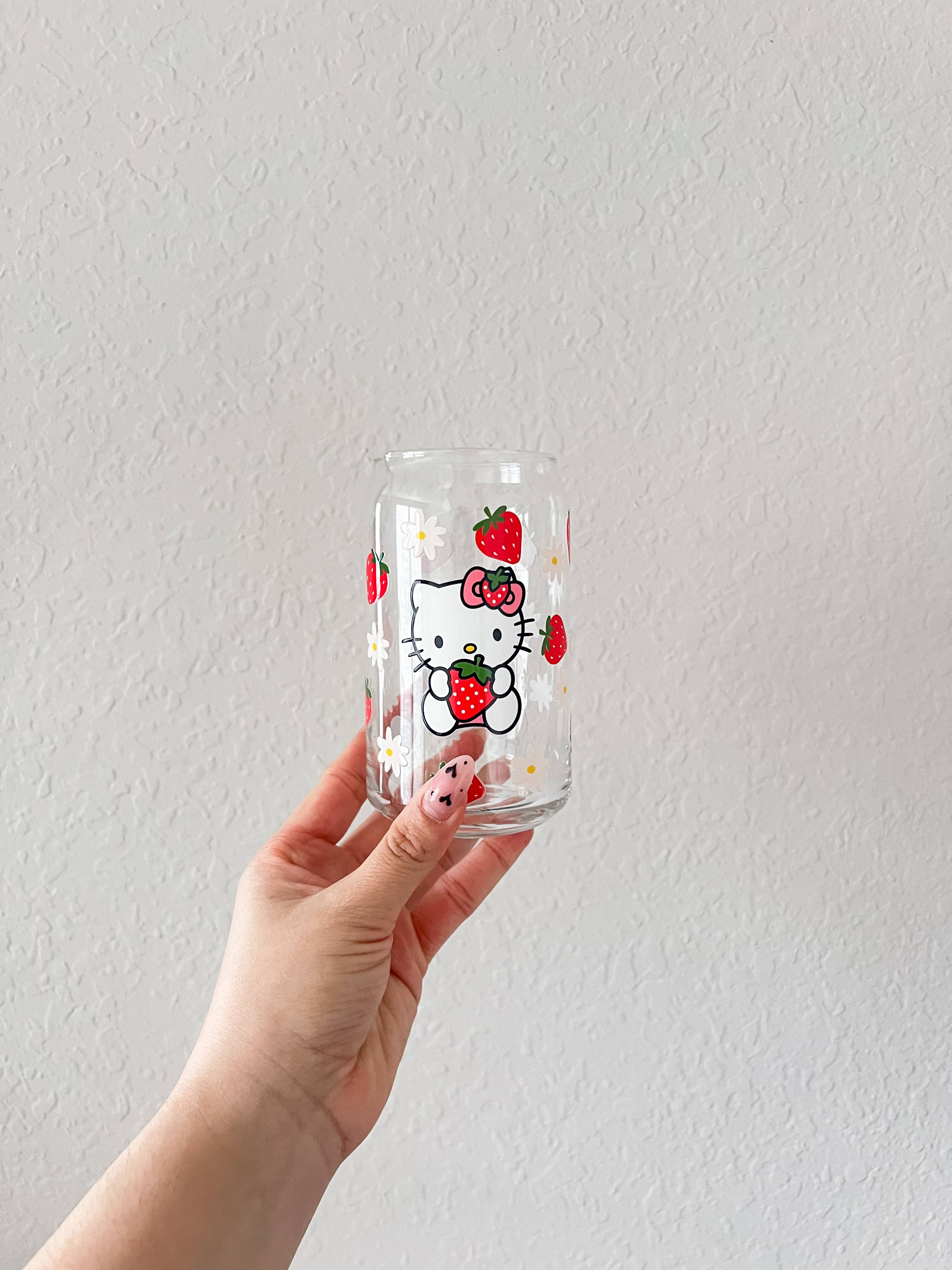 strawberry hello kitty glass cup - Default - Thumbnail 2