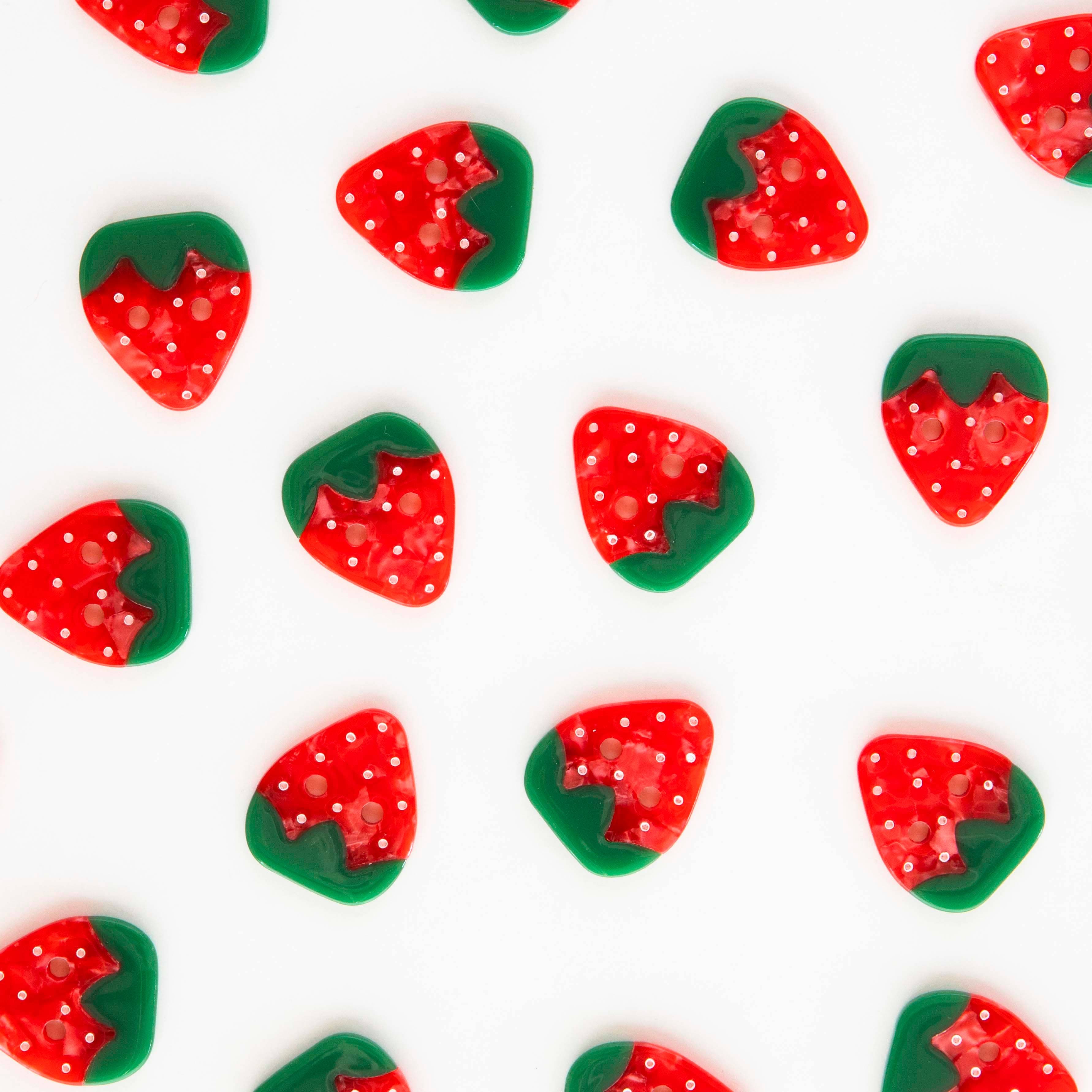 large 1" strawberry buttons - Regular - Thumbnail 2