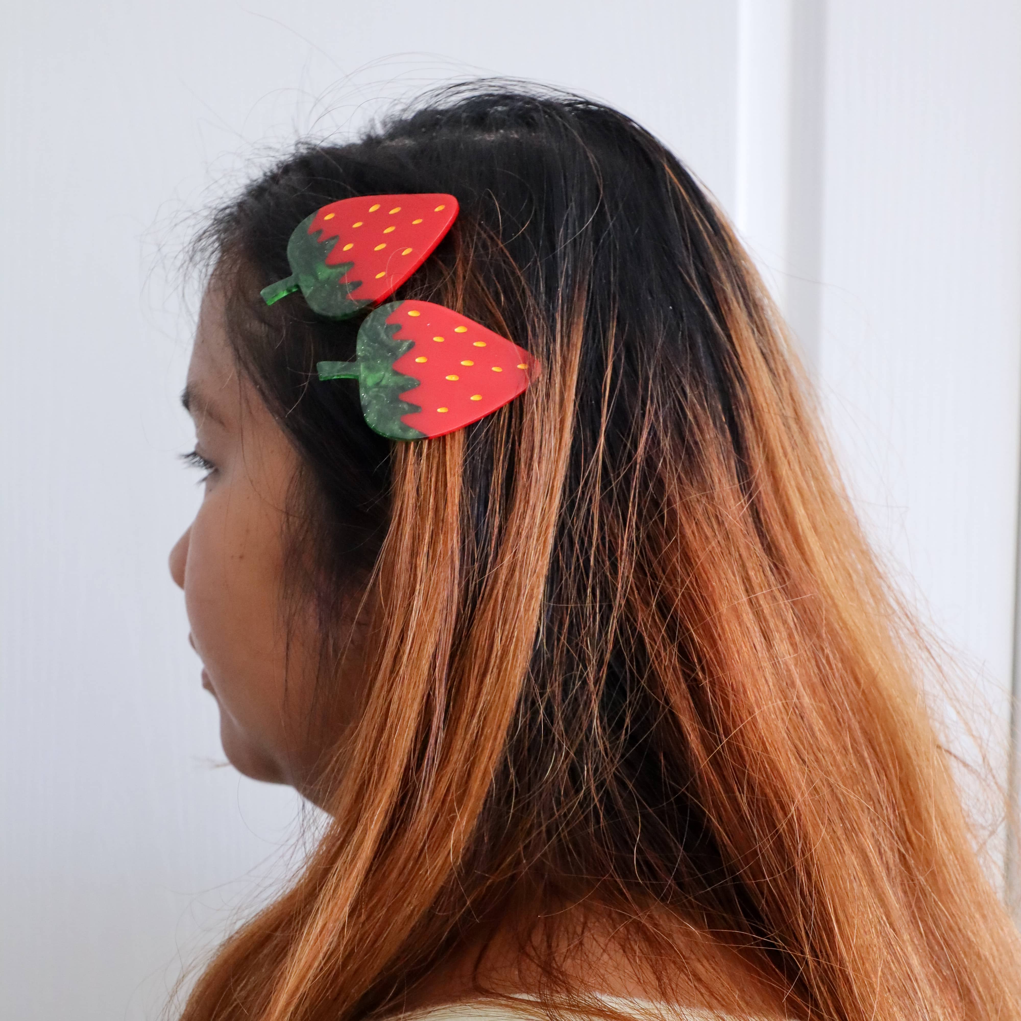 strawberry alligator hair clip set - Regular - Thumbnail 2
