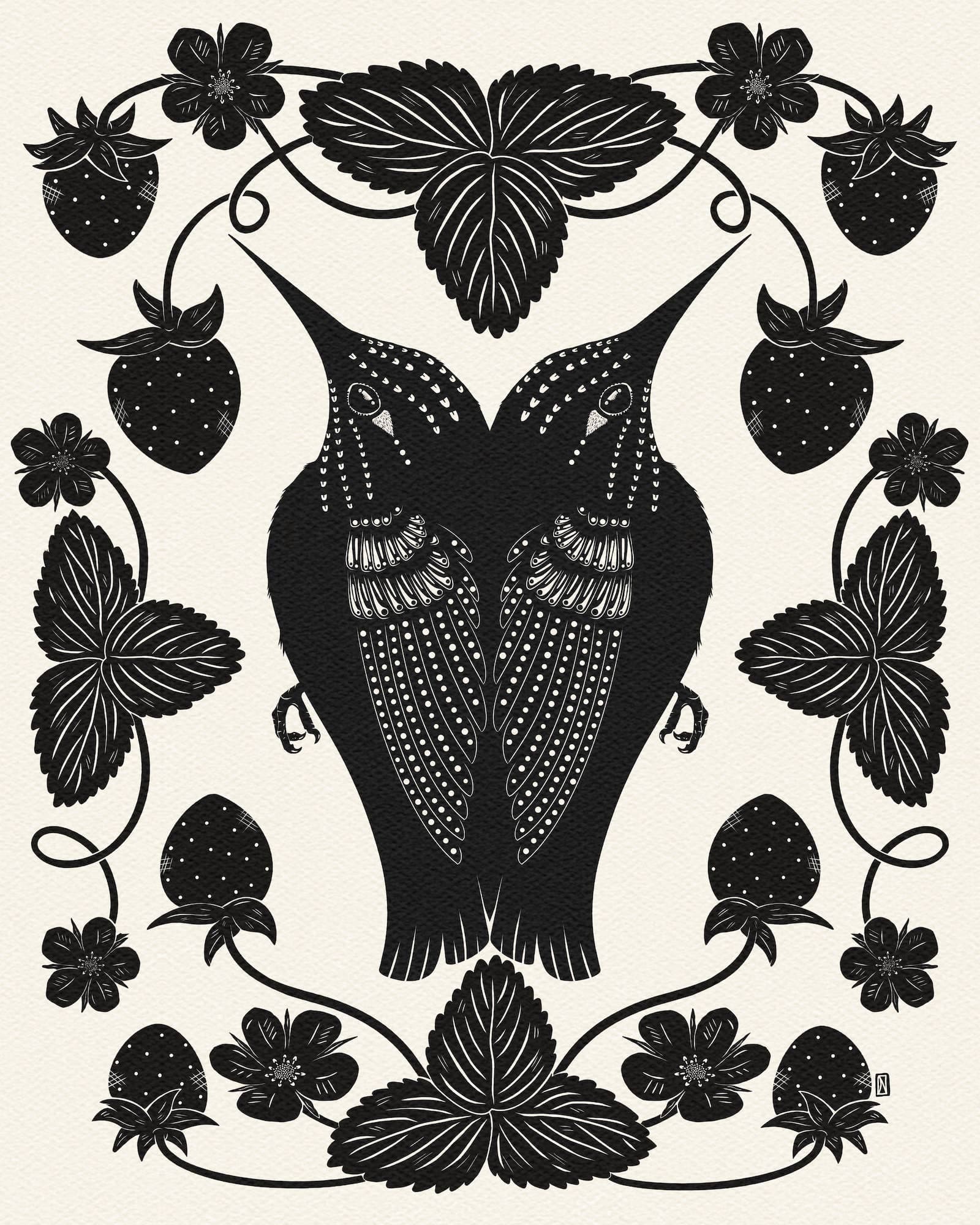birds & berries print - Regular - Thumbnail 3