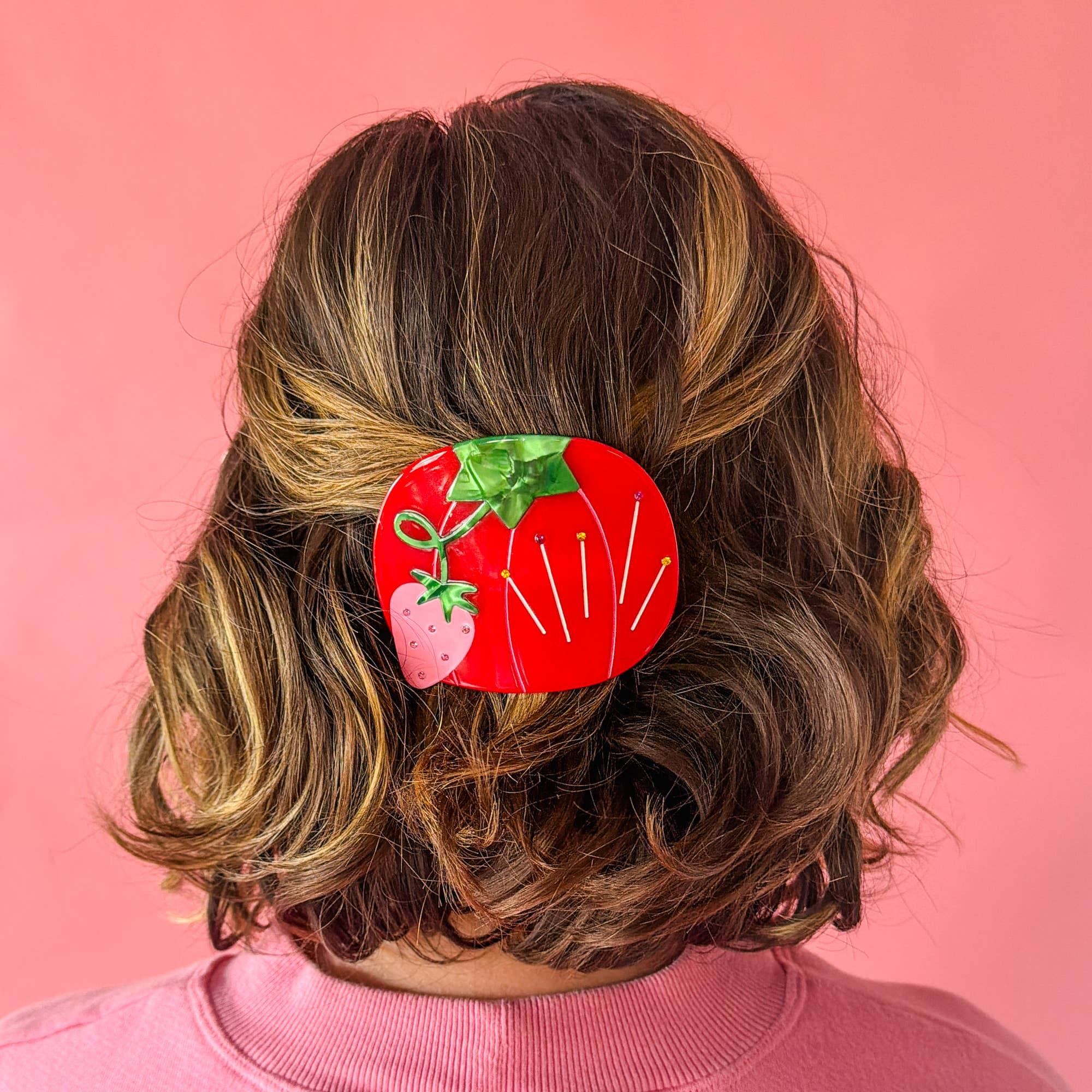 tomato pin cushion french barrette hair clip - Regular - Thumbnail 2