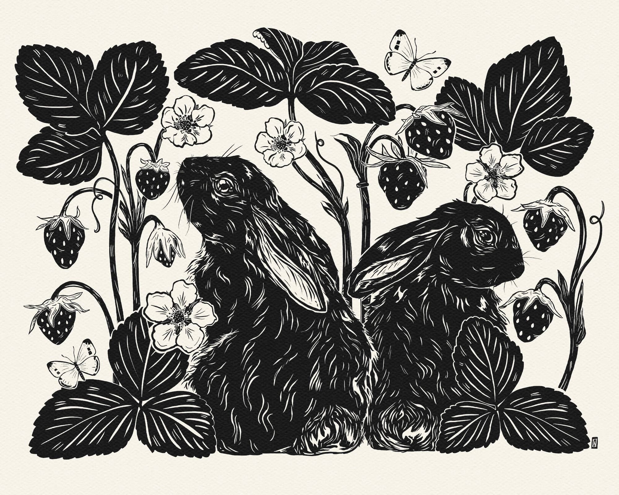 bunnies & berries print - Regular - Thumbnail 3