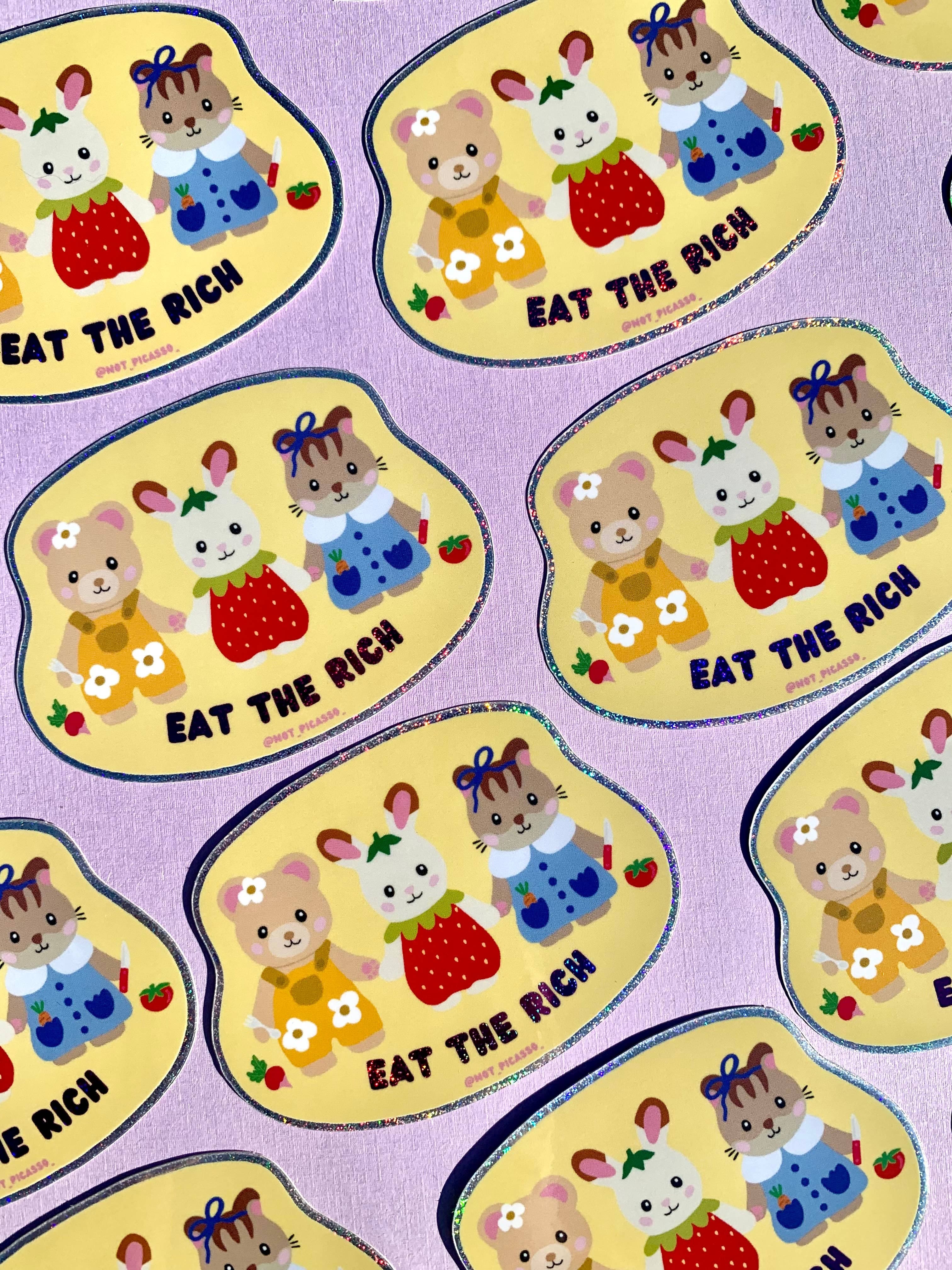 eat the rich! critter sticker - Regular - Thumbnail 3