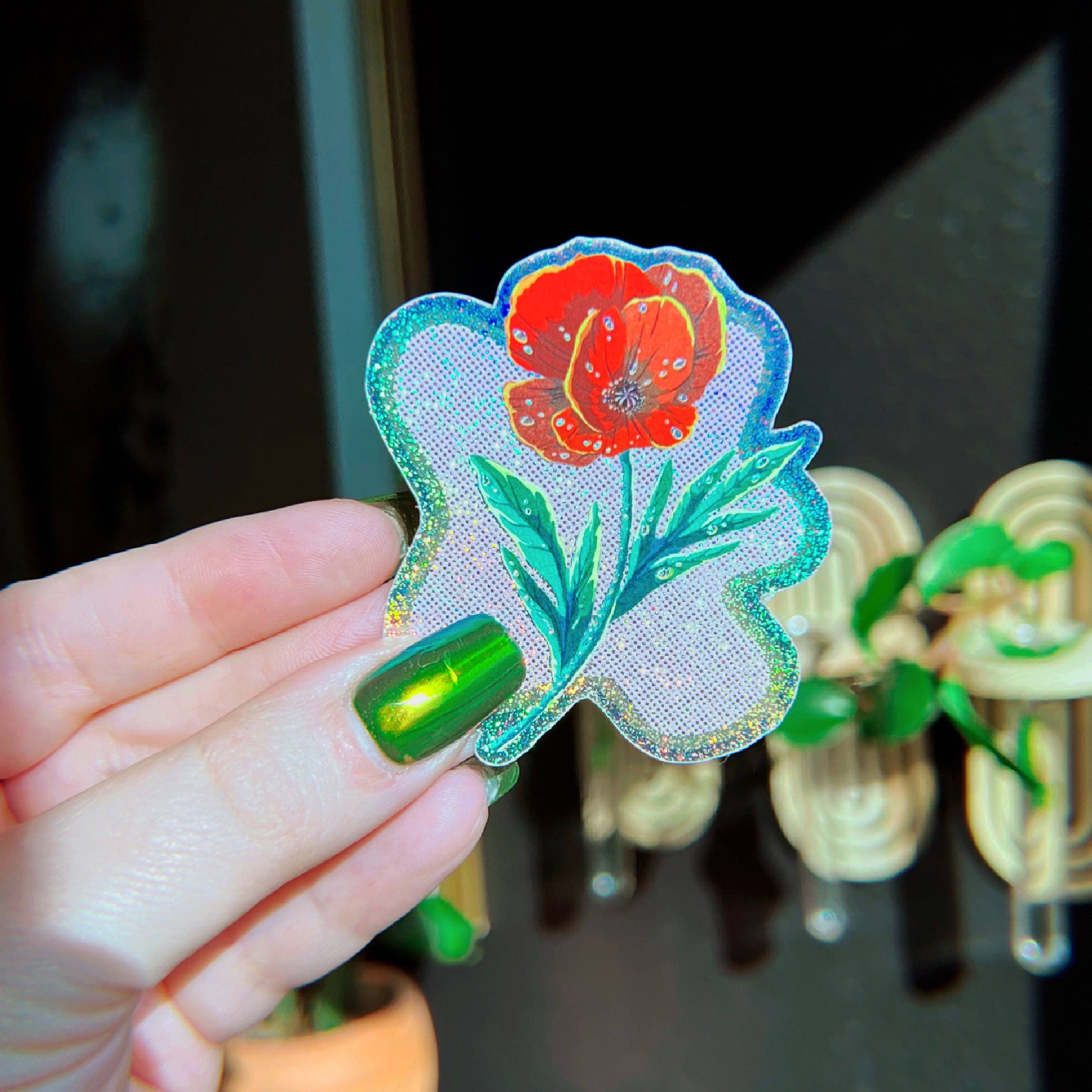 dewy glitter flower sticker - Regular - Thumbnail 9