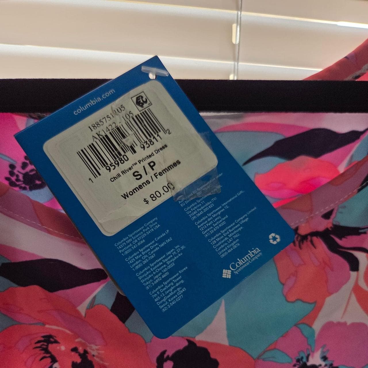 Columbia Sportswear pink, blue, and black floral print dress in a S #columbia #floral - Thumbnail 4