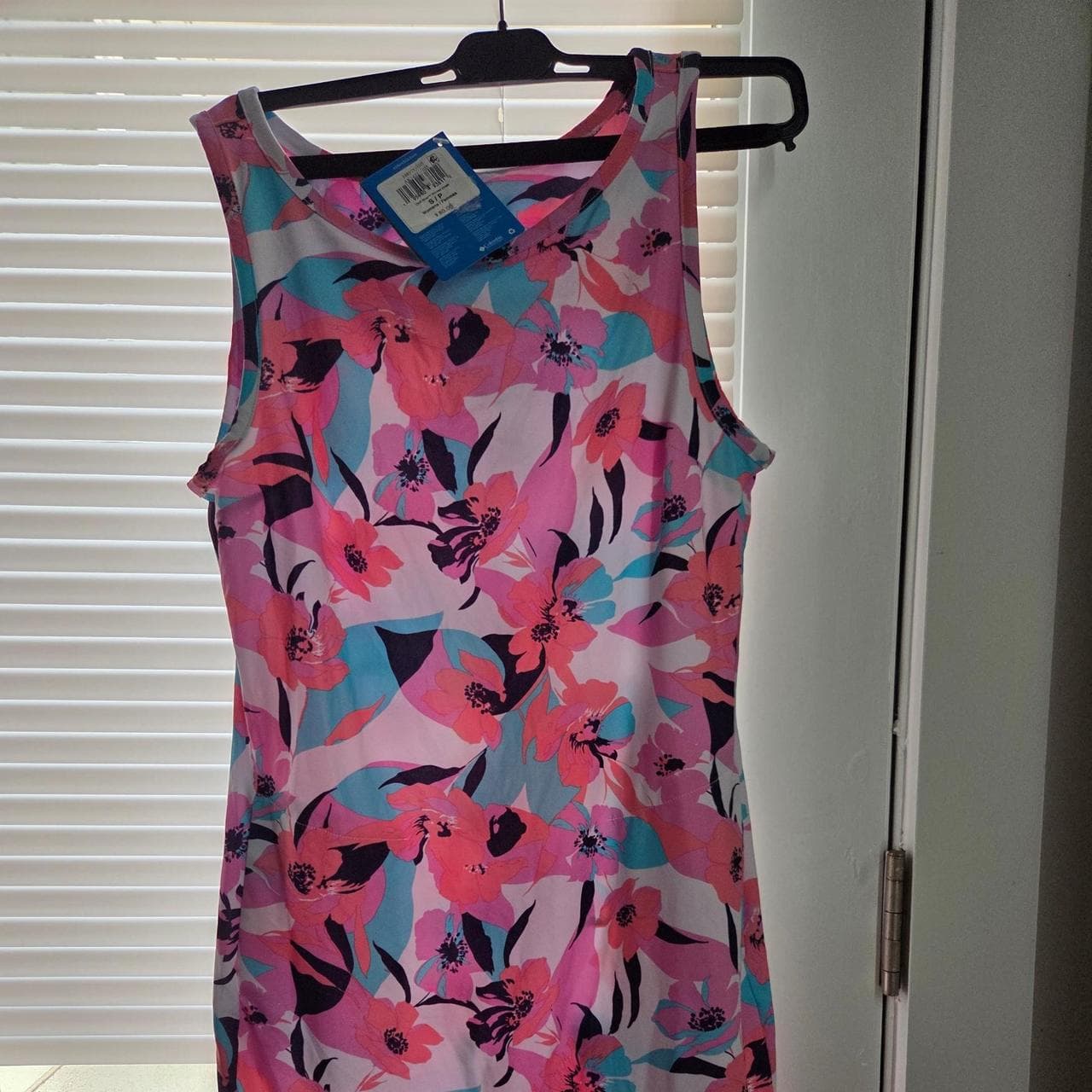 Columbia Sportswear pink, blue, and black floral print dress in a S #columbia #floral - Thumbnail 2