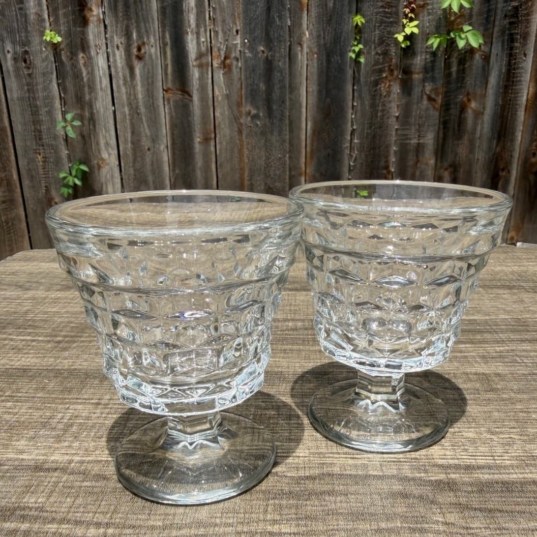 Fostoria 'American' Vintage Clear Glass Oyster/Fruit Cocktail Cups-Set of 2 - Thumbnail 5