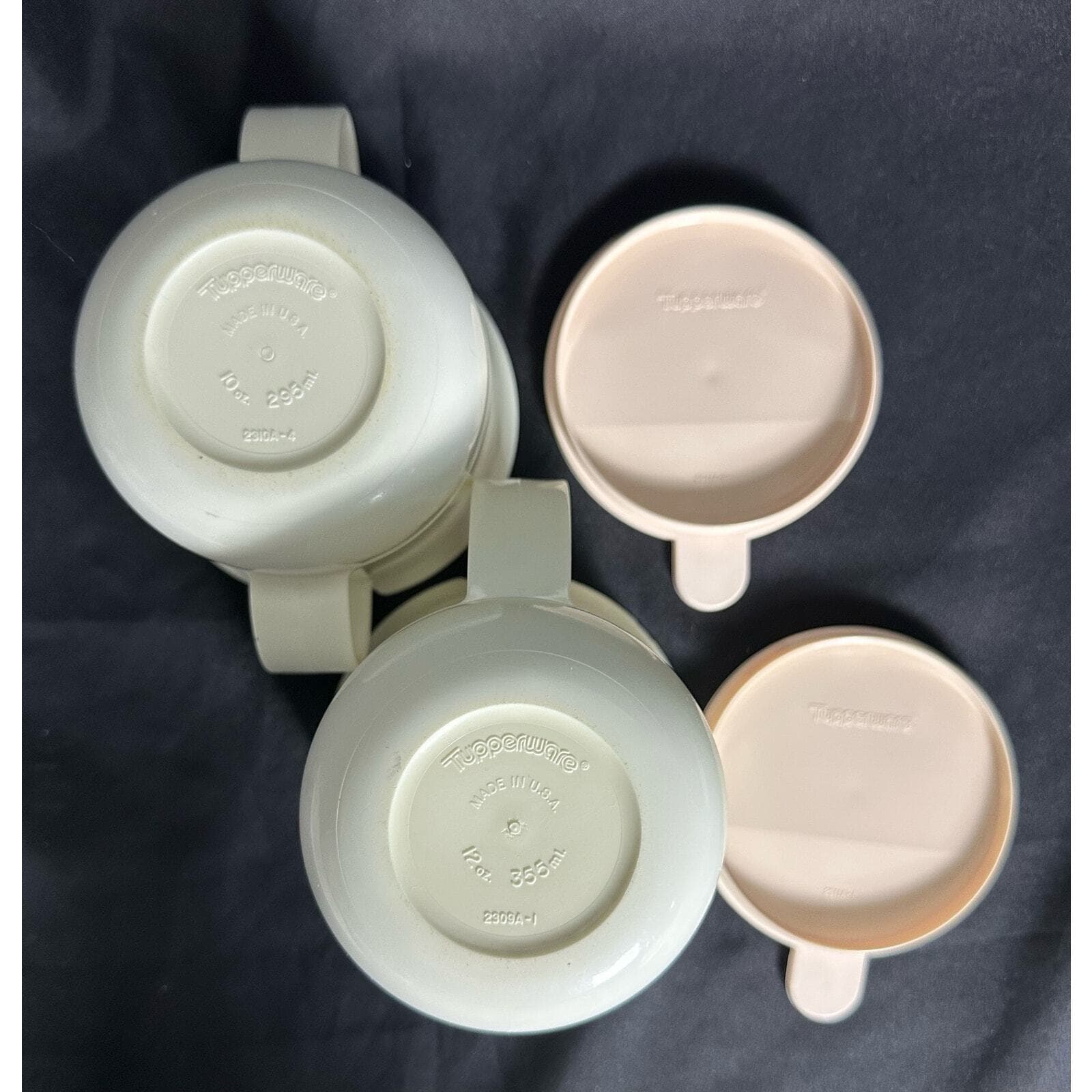 Tupperware Vintage Creamer 2309A & Sugar 23108 Pink Lids Ivory Base Set Vintage - Thumbnail 9