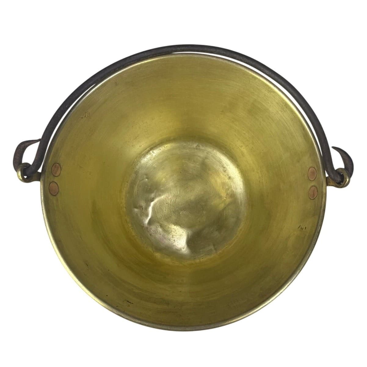 Antique Brass Coal Bucket Fireplace Ash Pail w Iron Handle Vintage Rustic Decor - Thumbnail 10