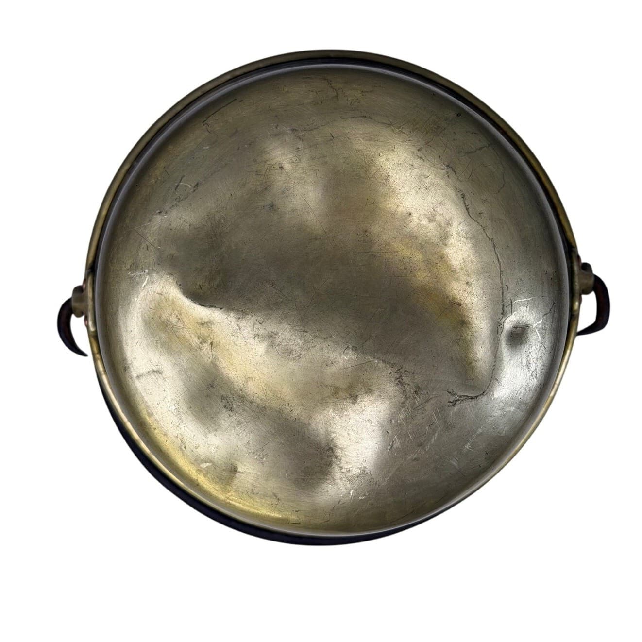 Antique Brass Coal Bucket Fireplace Ash Pail w Iron Handle Vintage Rustic Decor - Thumbnail 11
