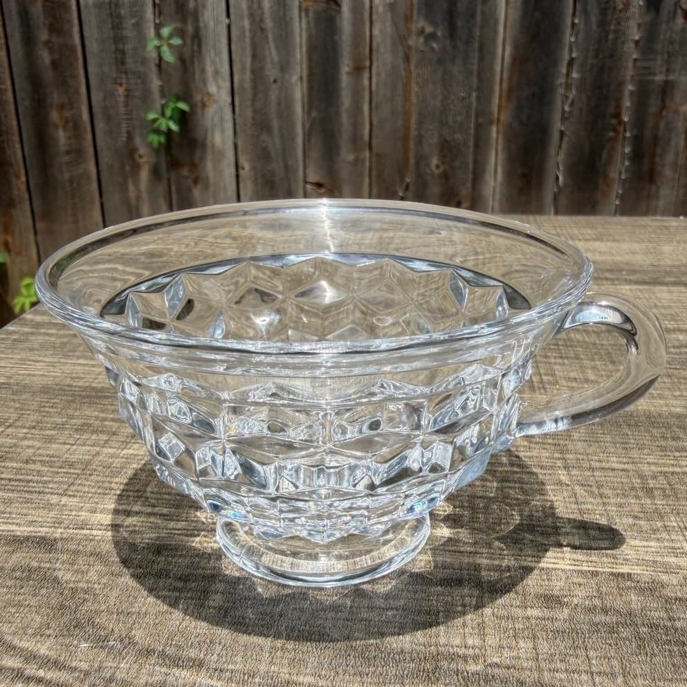 Fostoria 'American' Clear Glass Footed Vintage Coffee Punch Cups-Set of 4 - Thumbnail 2