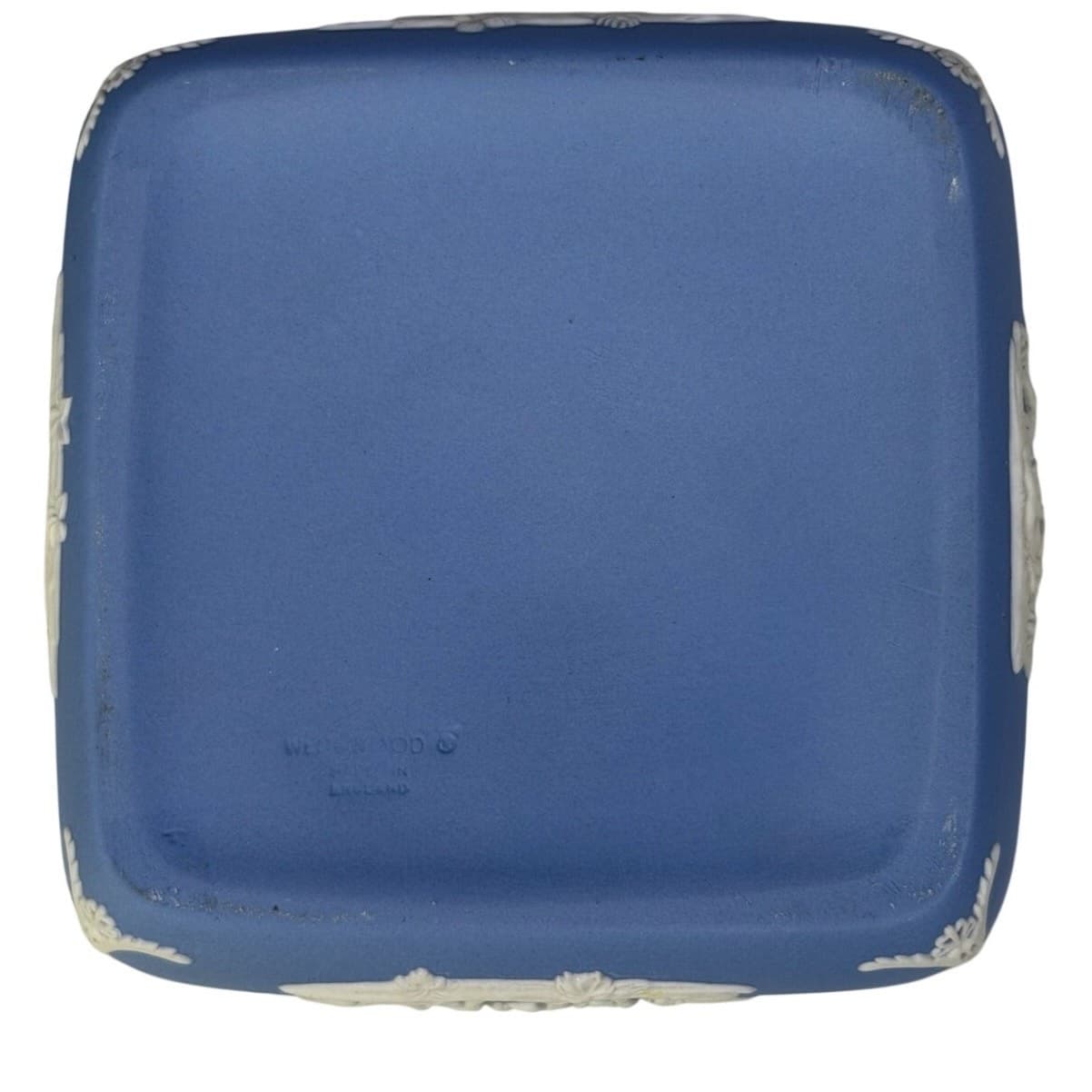 Wedgwood Blue Jasperware Trinket Box Cherub Chariot Relief 4” England - Thumbnail 13
