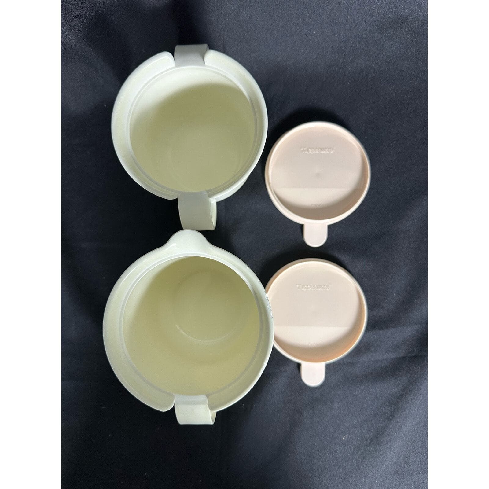 Tupperware Vintage Creamer 2309A & Sugar 23108 Pink Lids Ivory Base Set Vintage - Thumbnail 7