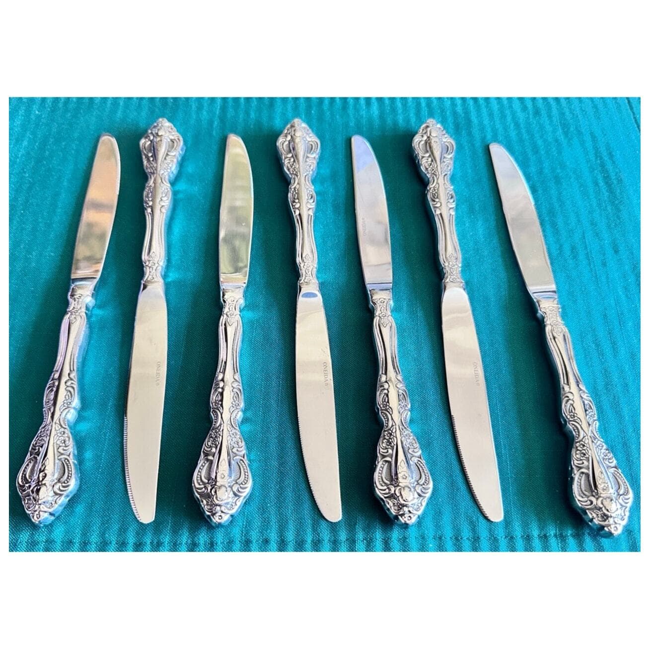 Oneida Michelangelo 18/10 Stainless Steel Dinner Knives-Set of 7-Excellent! - Thumbnail 3