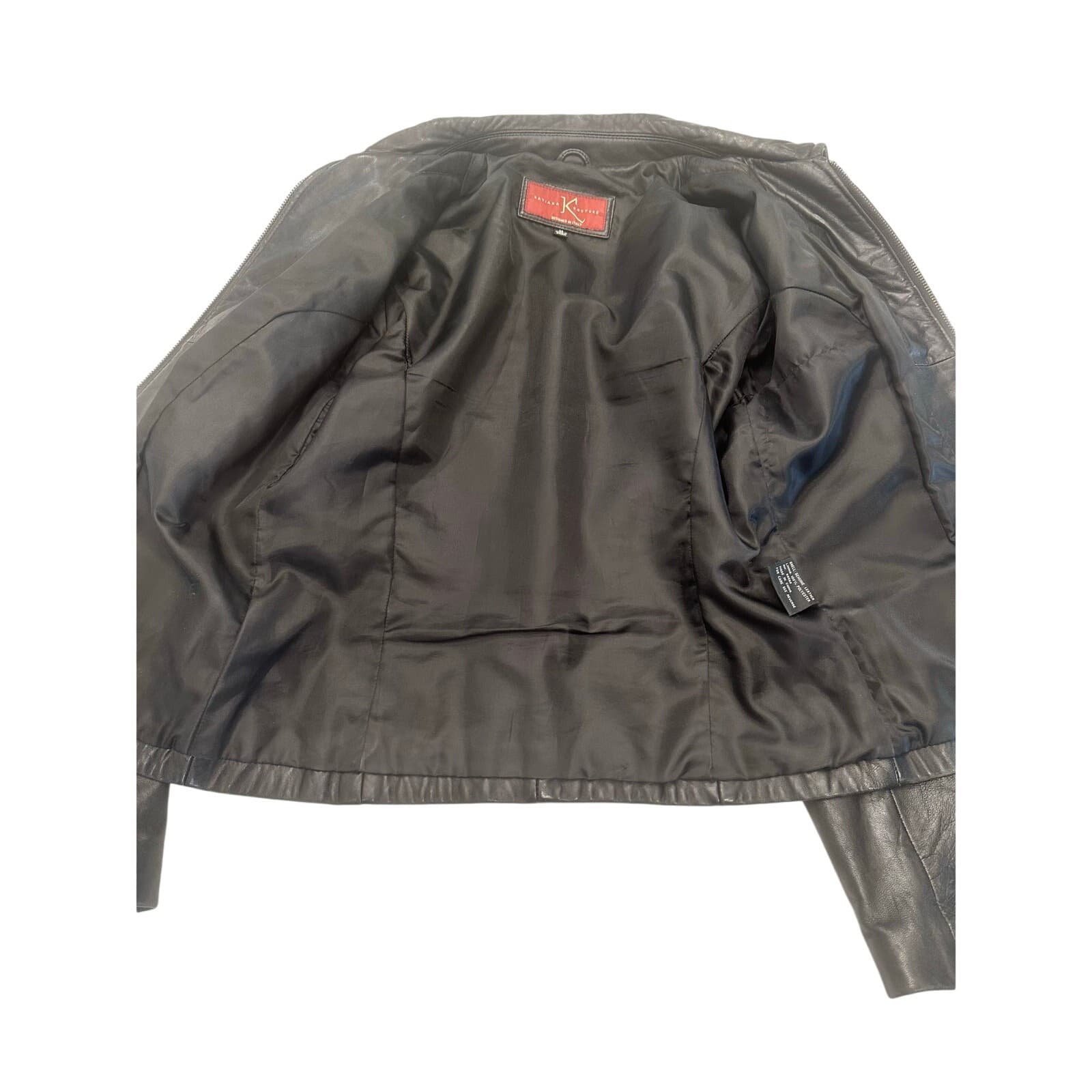 'Katiana Couture' Soft Luxurious Black Leather Jacket Italy Design, Medium - Thumbnail 10