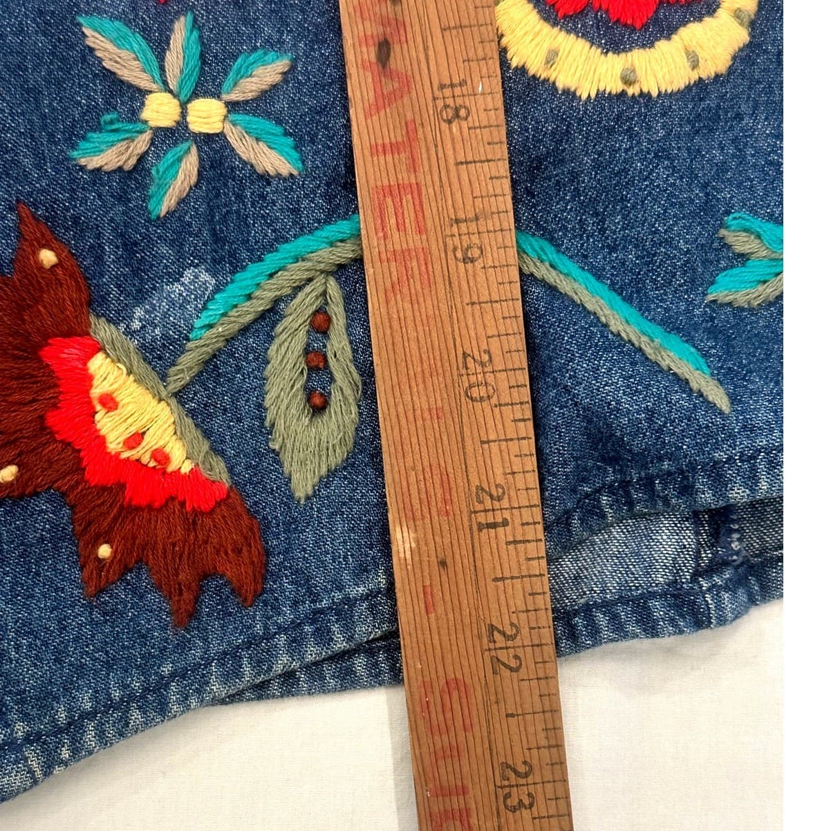Carroll Reed Vintage Embroidered Denim Vest Women's Size 8-Excellent - Thumbnail 11