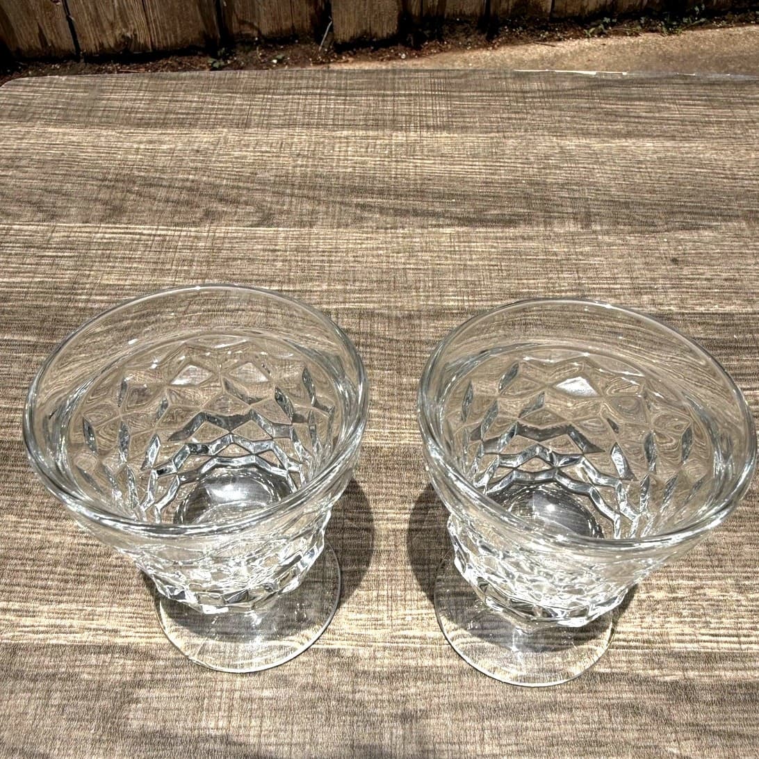 Fostoria 'American' Vintage Clear Glass Oyster/Fruit Cocktail Cups-Set of 2 - Thumbnail 4