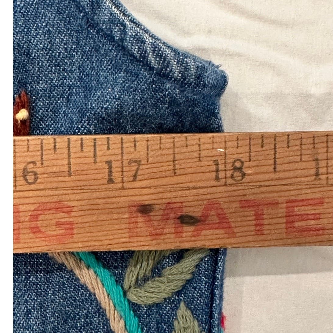 Carroll Reed Vintage Embroidered Denim Vest Women's Size 8-Excellent - Thumbnail 10