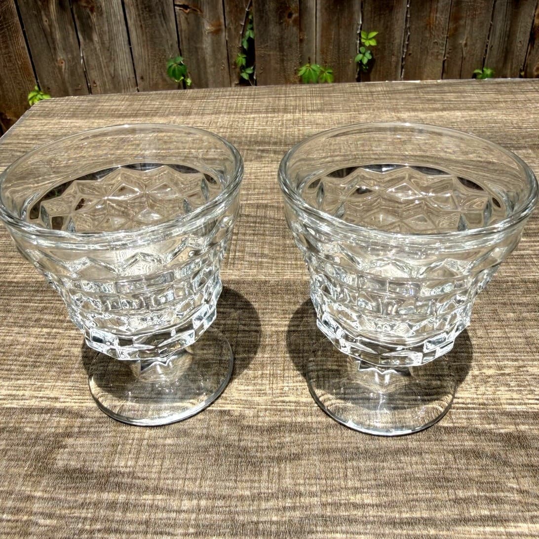 Fostoria 'American' Vintage Clear Glass Oyster/Fruit Cocktail Cups-Set of 2 - Thumbnail 2
