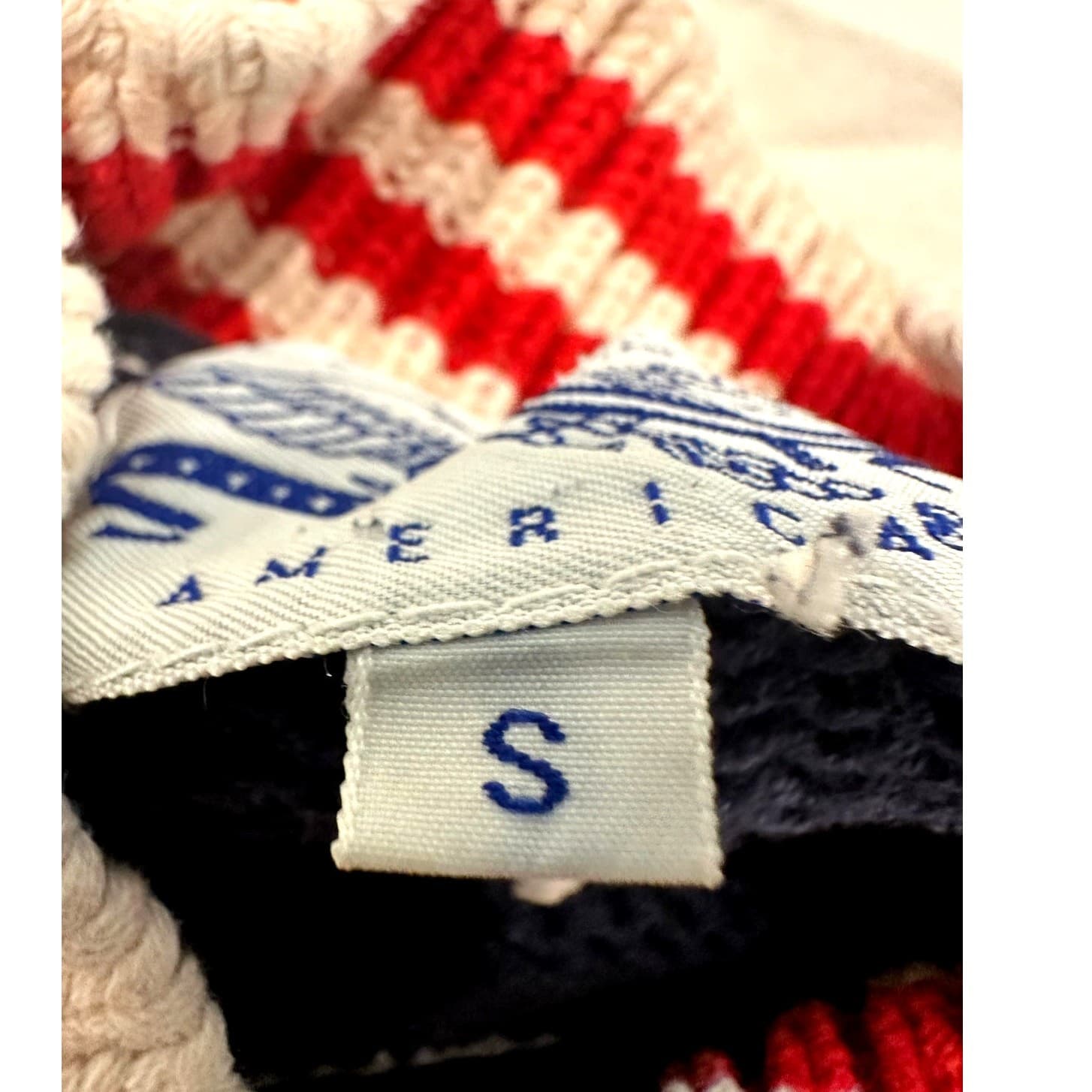 Perry Ellis Vintage 1980s American Flag Intarsia Knit Evil Knievel Levis Sweater - Thumbnail 8