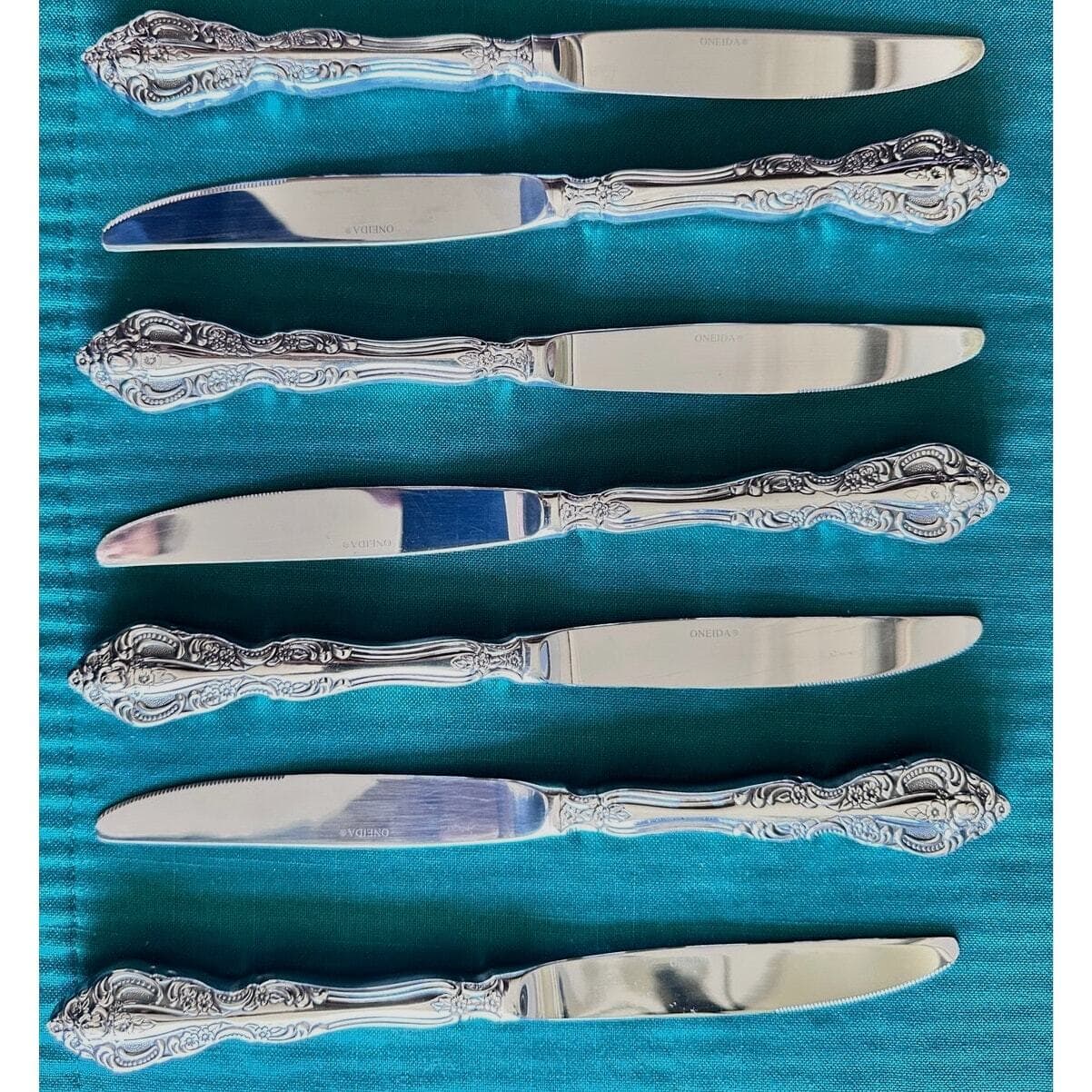 Oneida Michelangelo 18/10 Stainless Steel Dinner Knives-Set of 7-Excellent! - Thumbnail 2