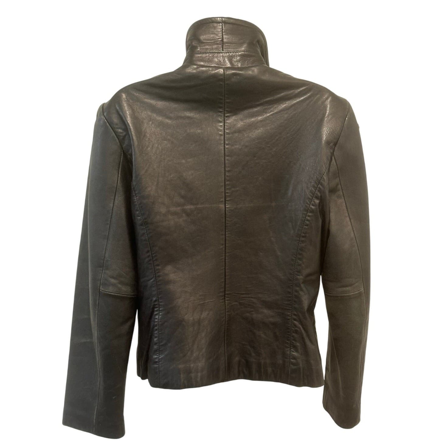 'Katiana Couture' Soft Luxurious Black Leather Jacket Italy Design, Medium - Thumbnail 4