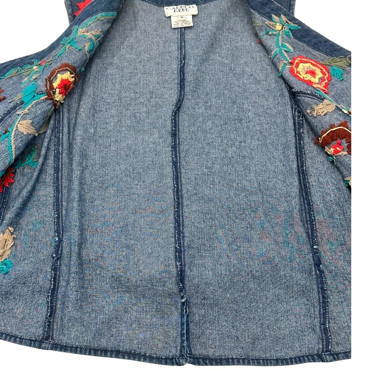 Carroll Reed Vintage Embroidered Denim Vest Women's Size 8-Excellent - Thumbnail 9