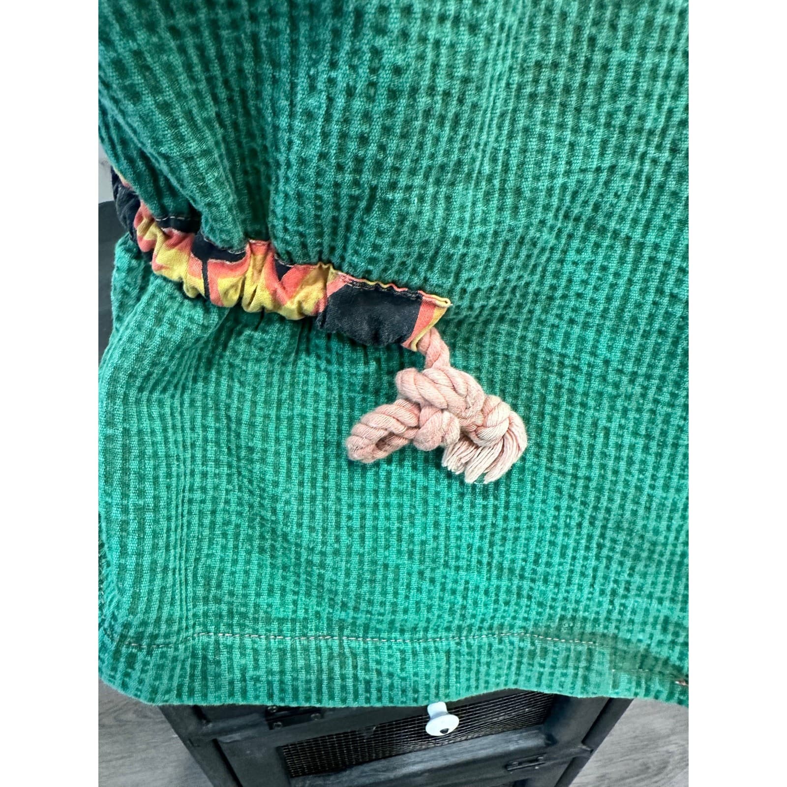 Asian inspired Oversized Vintage Retro 80s Textured Colorful Patchwork Jacket-L - Thumbnail 8