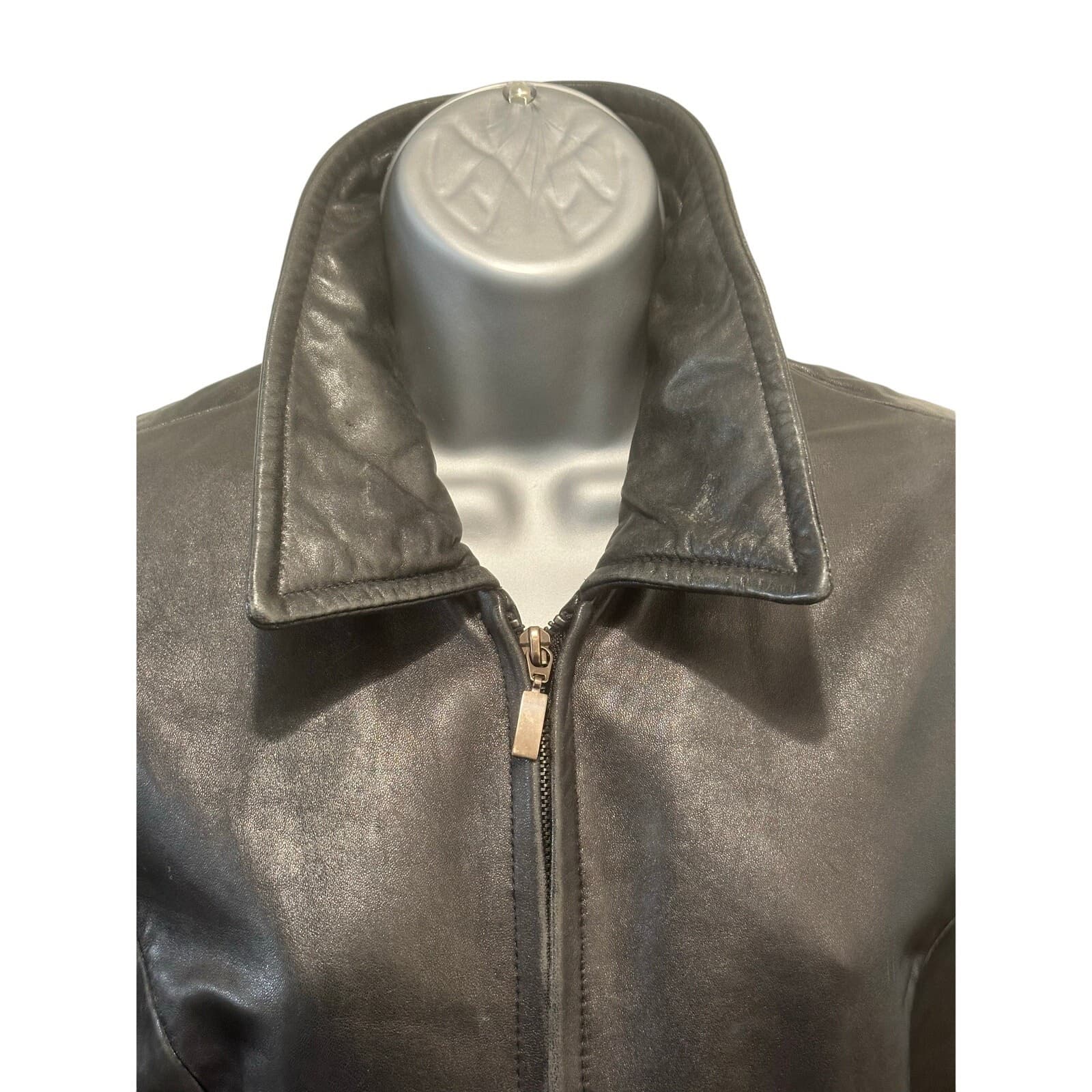 'Katiana Couture' Soft Luxurious Black Leather Jacket Italy Design, Medium - Thumbnail 7