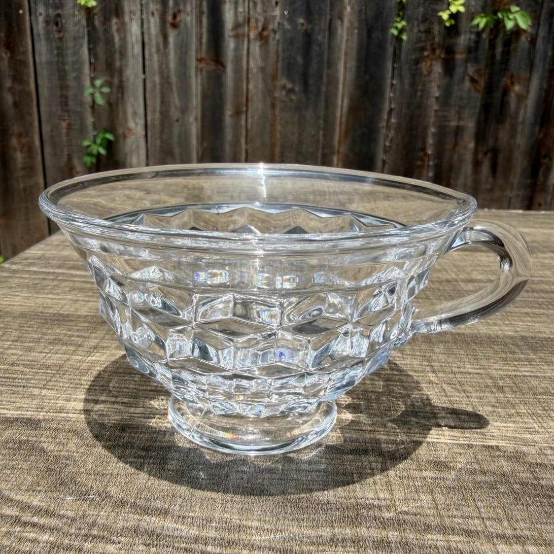 Fostoria 'American' Clear Glass Footed Vintage Coffee Punch Cups-Set of 4 - Thumbnail 5