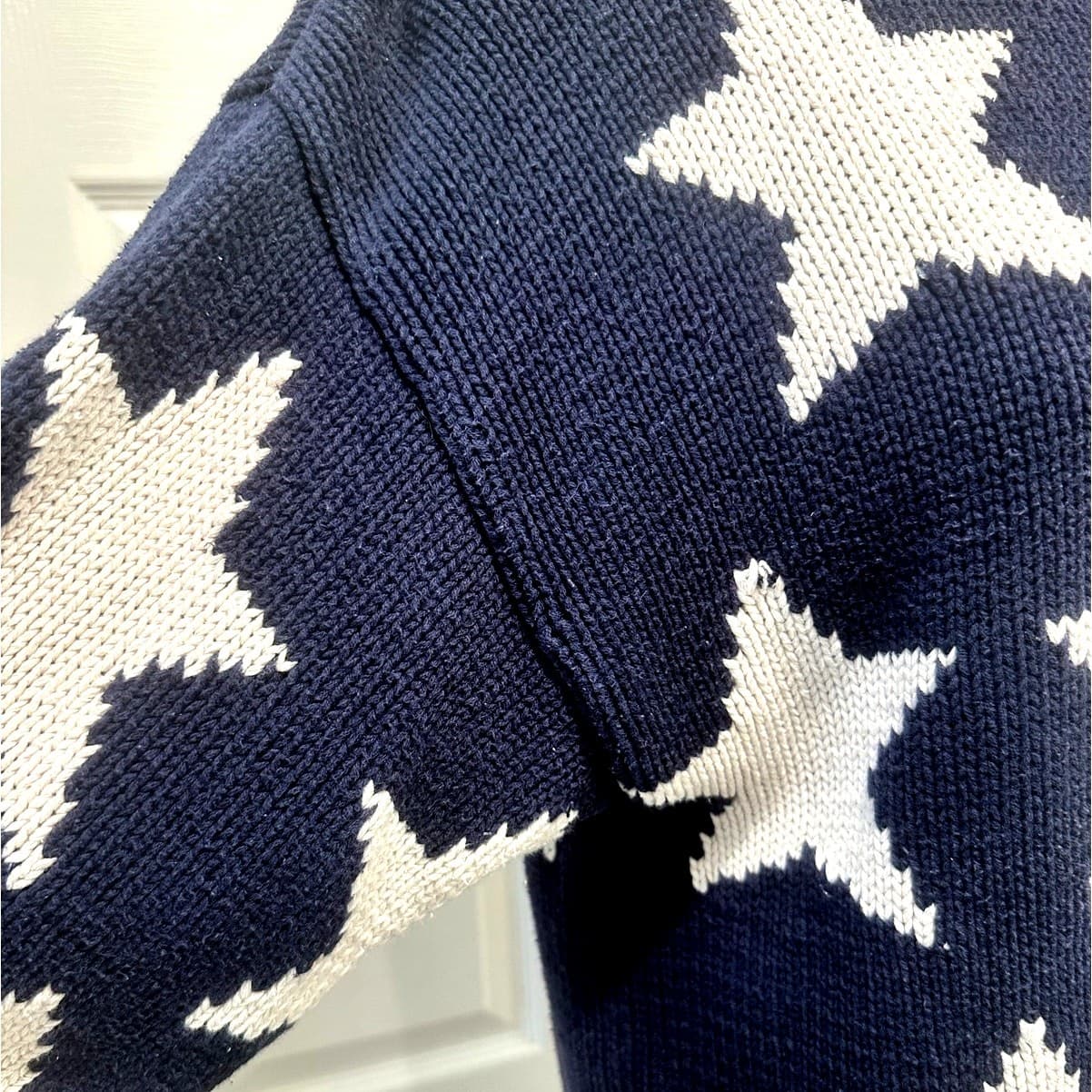 Perry Ellis Vintage 1980s American Flag Intarsia Knit Evil Knievel Levis Sweater - Thumbnail 6