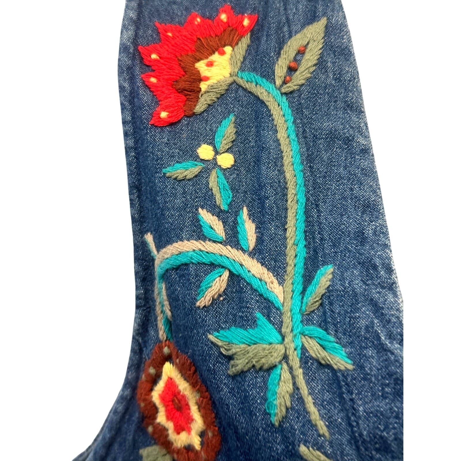Carroll Reed Vintage Embroidered Denim Vest Women's Size 8-Excellent - Thumbnail 2