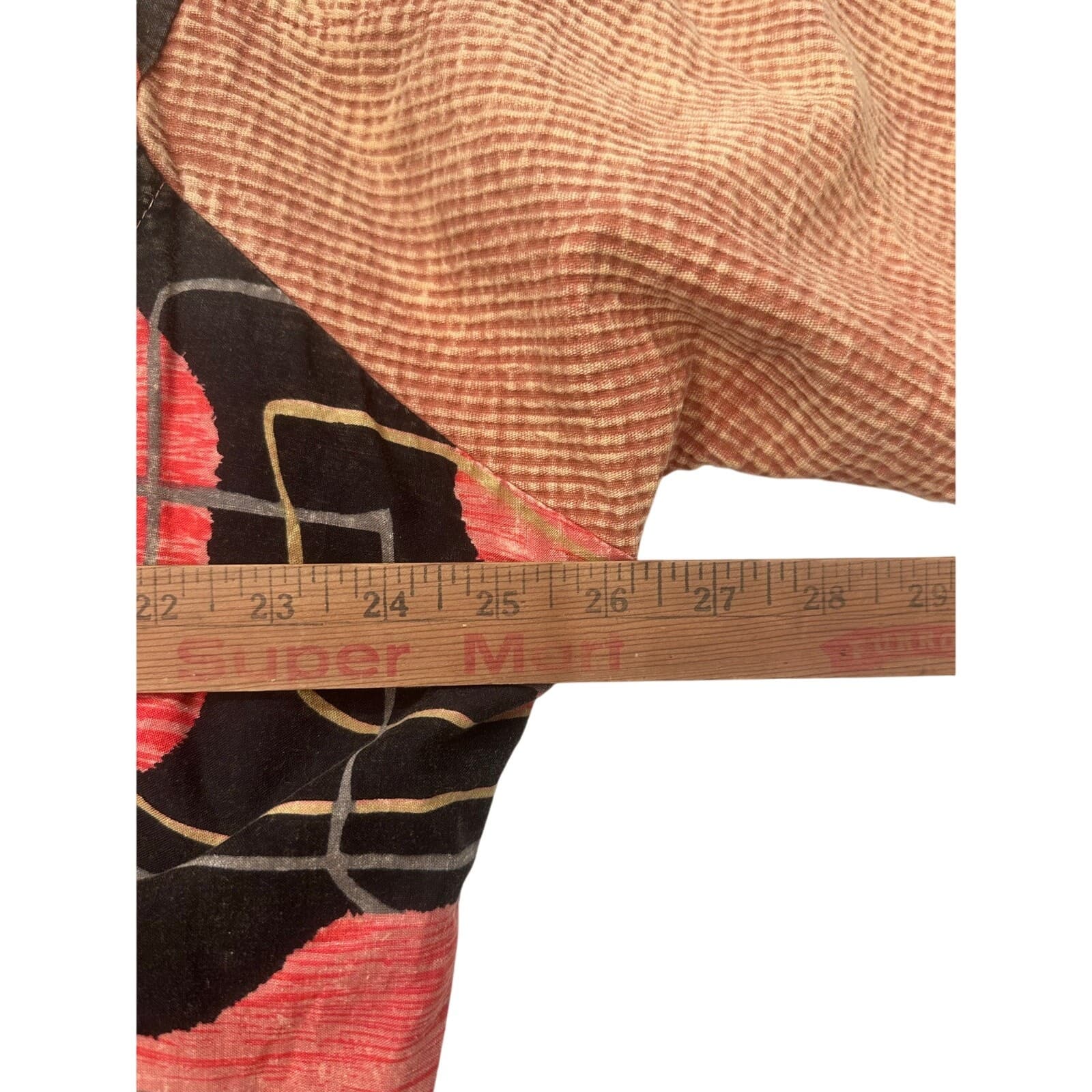 Asian inspired Oversized Vintage Retro 80s Textured Colorful Patchwork Jacket-L - Thumbnail 11