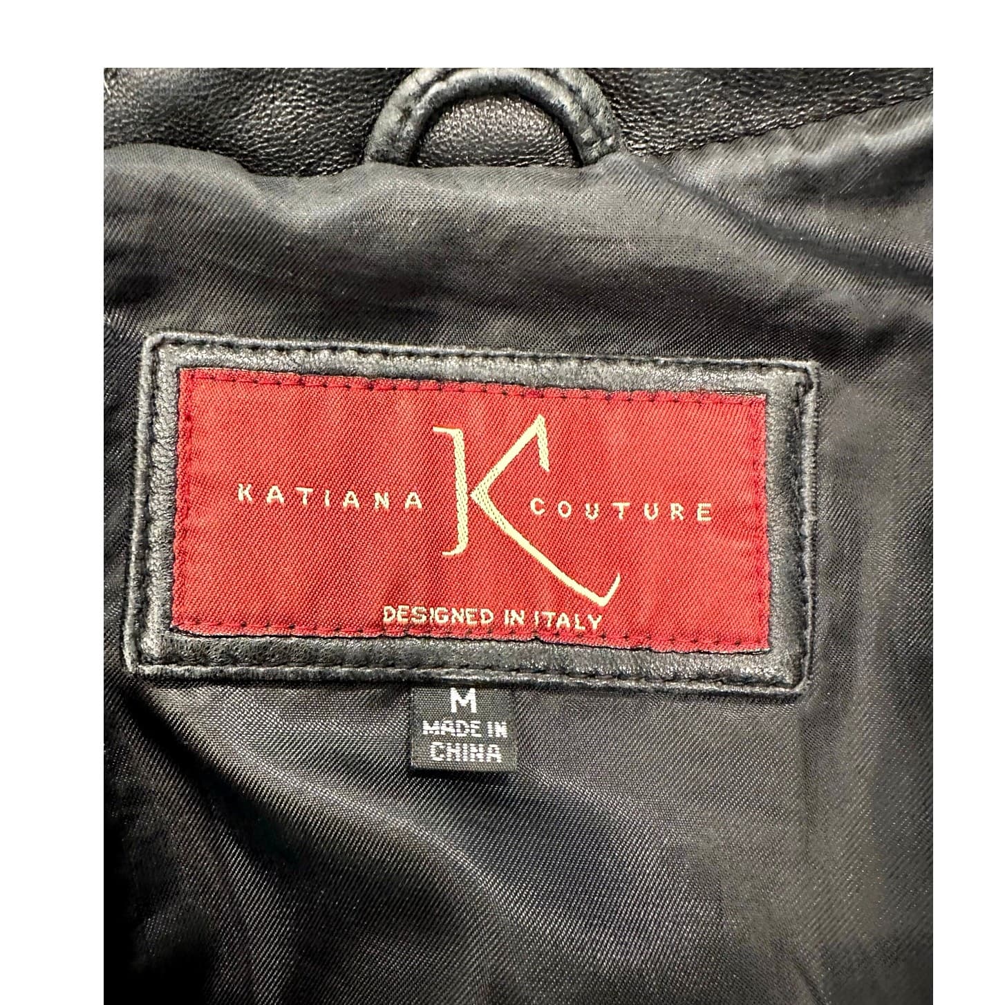 'Katiana Couture' Soft Luxurious Black Leather Jacket Italy Design, Medium - Thumbnail 2