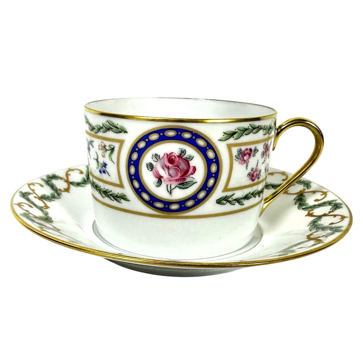 Haviland Limoges "Louveciennes" Flat Cups/Saucers-Set of 5-France-Pristine Mint! - Thumbnail 2