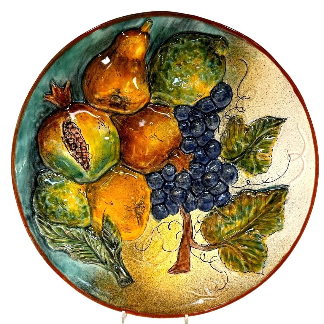 Mayolica Santa Rosa Ceramic Vintage 12" Fruit Display Plate - Thumbnail 2