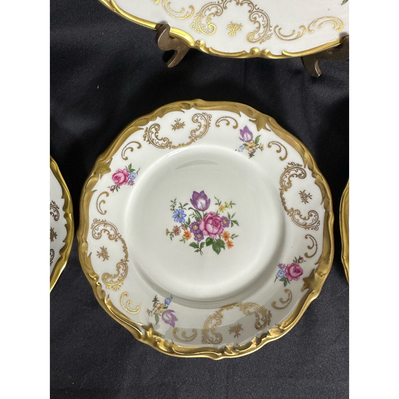 REICHENBACH GDR Dinner, Salad, Bread & Butter, Saucer Plates-RARE-One Set of 4 - Thumbnail 4