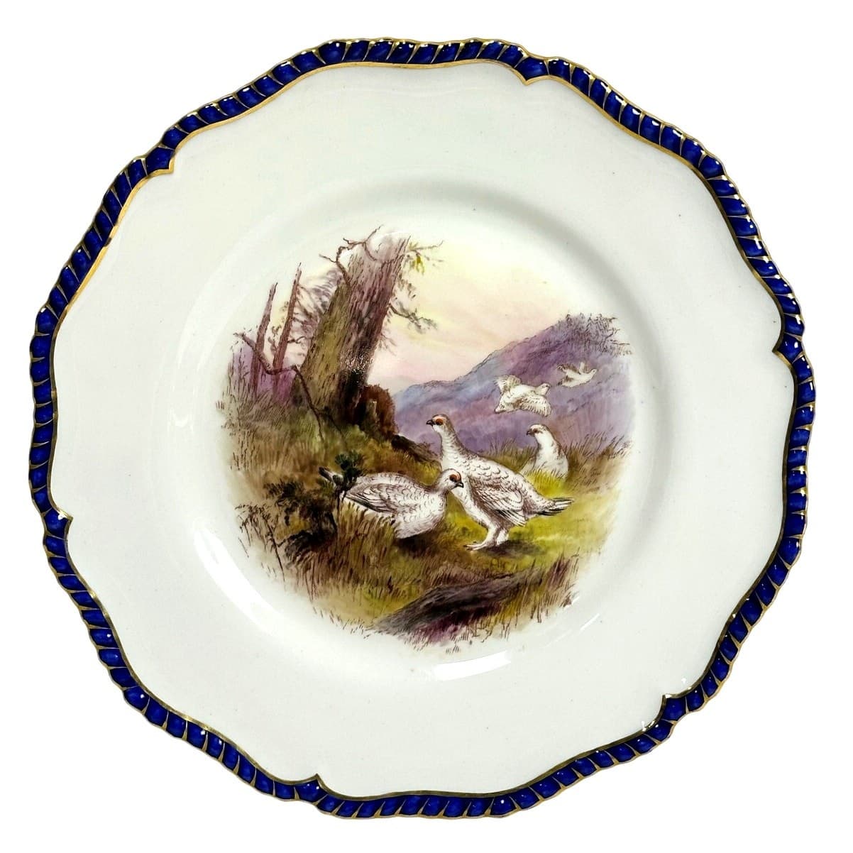 Antique Royal Worcester 1898 George Johnson Hand Painted Game Bird China-17 Pcs - Thumbnail 7